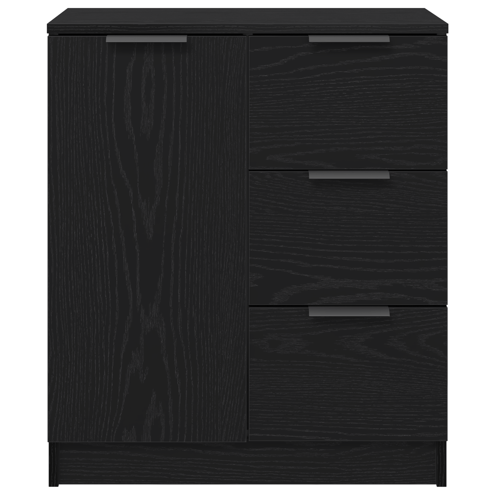 Bufet Negru de Stejar 60x30x70 cm Fabricat din Lemn Prelucrat — imaginea 7
