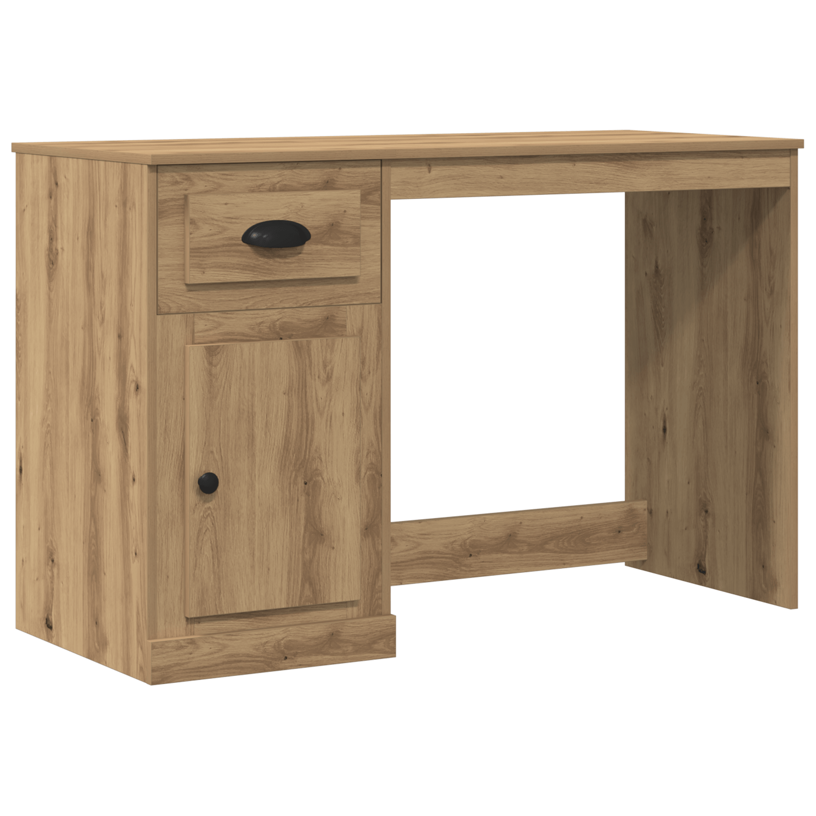Birou cu depozitare, stejar artizanal, 50x115x75 cm, lemn — imaginea 2