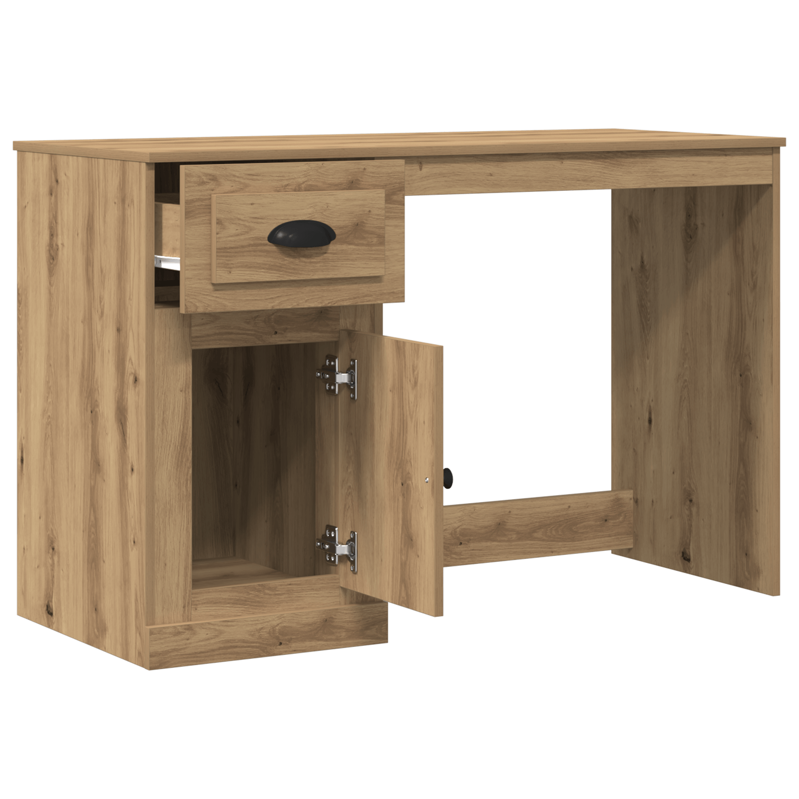 Birou cu depozitare, stejar artizanal, 50x115x75 cm, lemn — imaginea 5