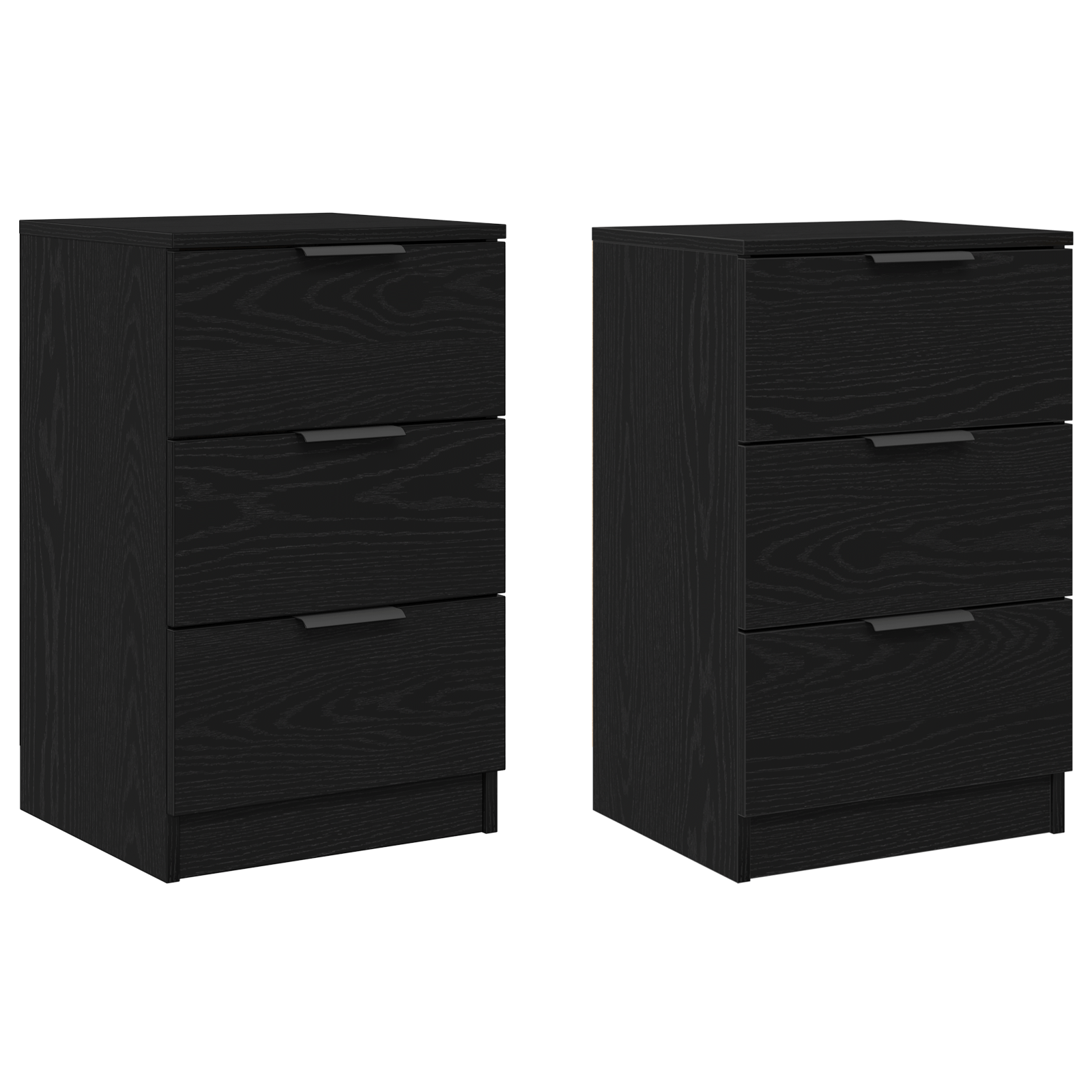 Noptieras 2 piese Stejar Negru 40x65x65 cm Fabricat din Lemn Prelucrat — imaginea 2