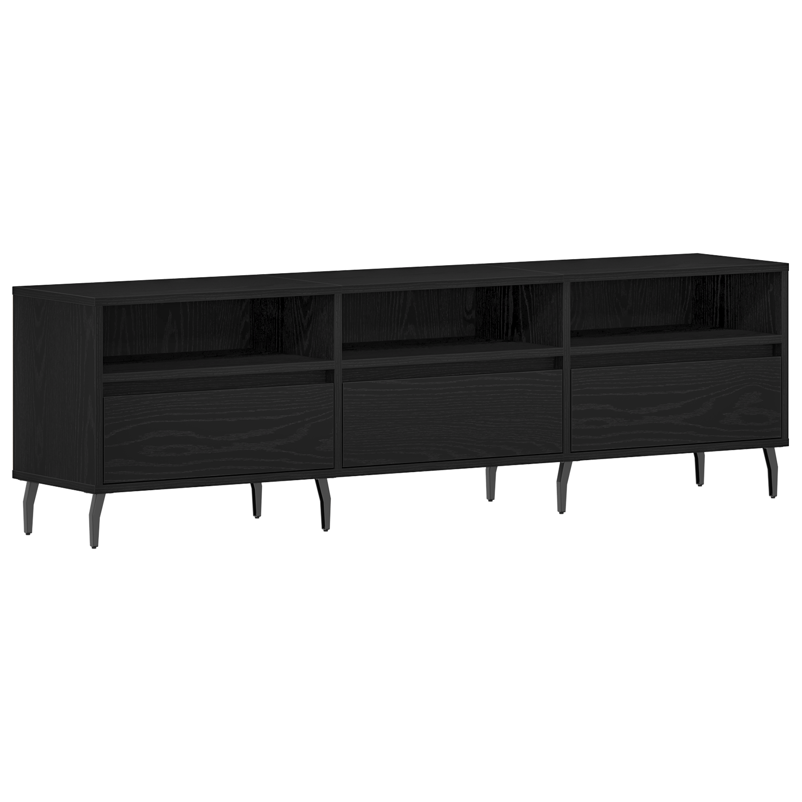 Dulap TV, stejar negru, 150x30x44,5 cm, lemn prelucrat — imaginea 2