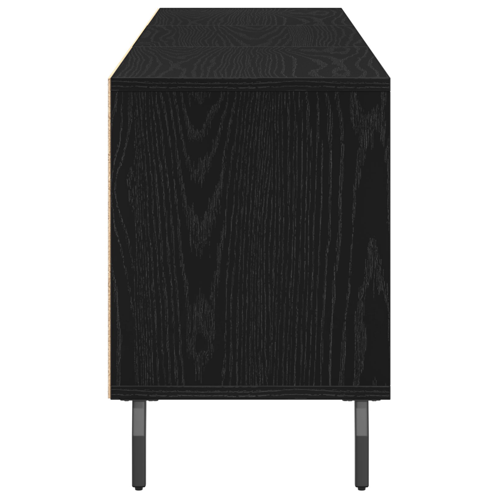 Dulap TV, stejar negru, 150x30x44,5 cm, lemn prelucrat — imaginea 8