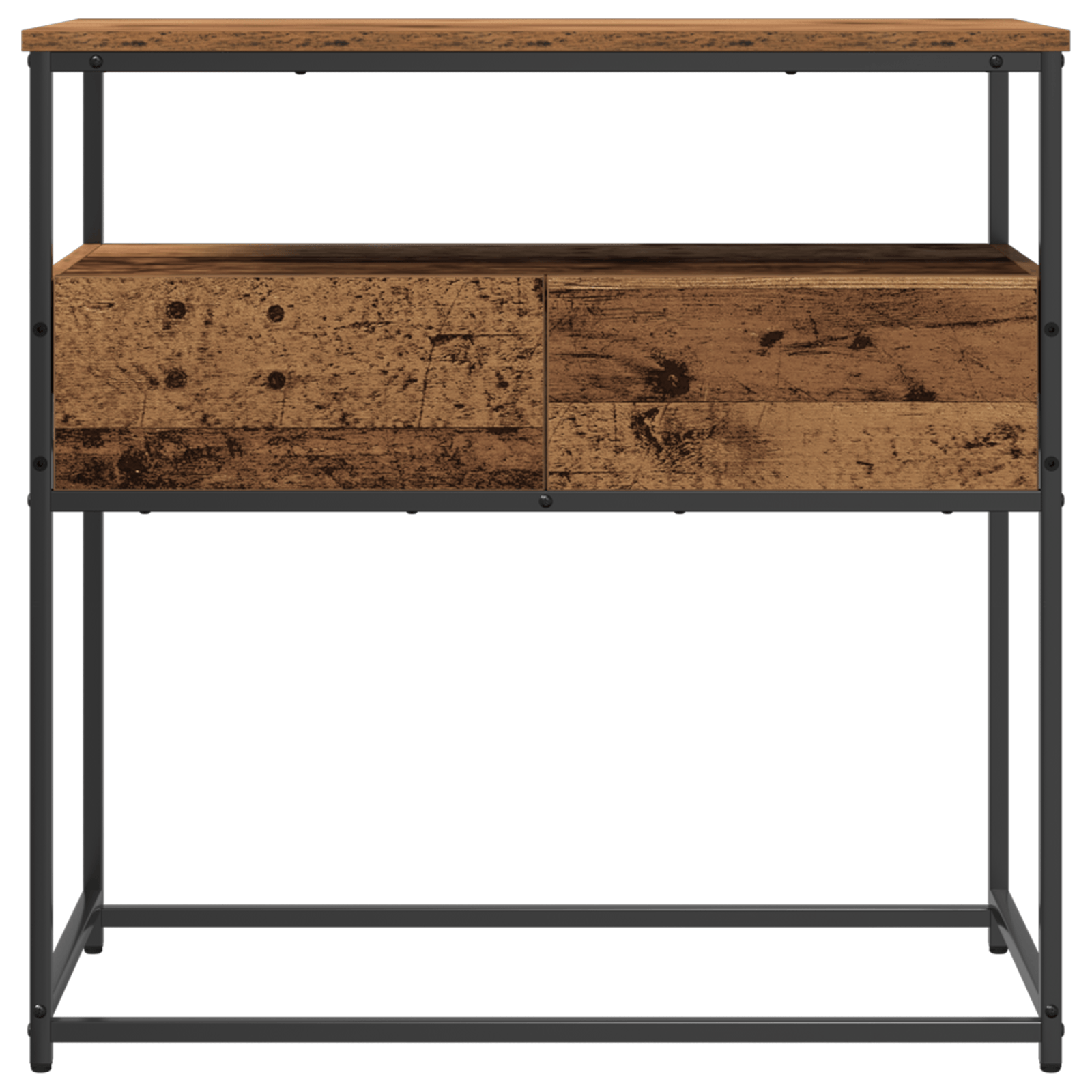 Masuta consola, lemn vechi, 75x40x75 cm, lemn prelucrat si otel — imaginea 5