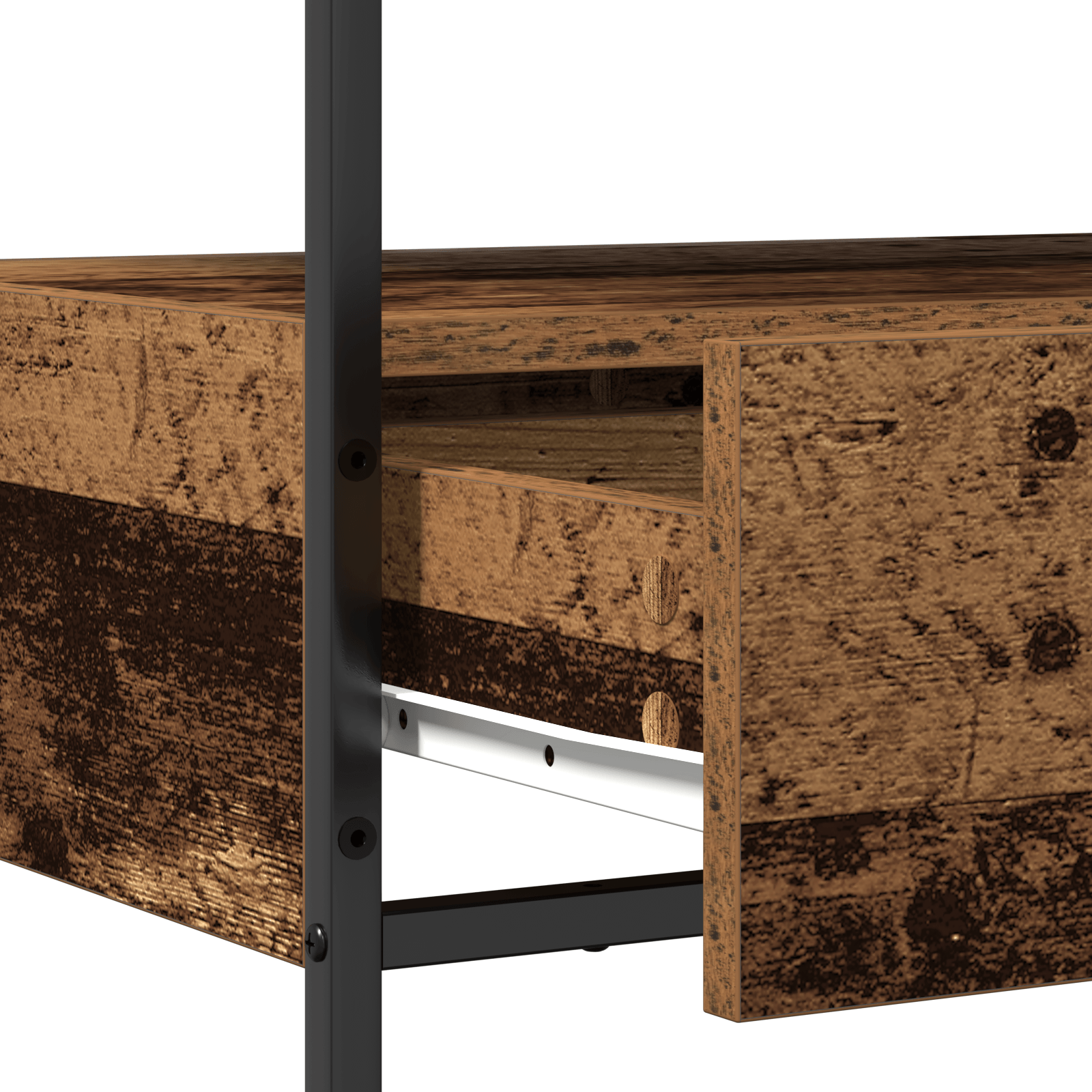 Masuta consola, lemn vechi, 75x40x75 cm, lemn prelucrat si otel — imaginea 7