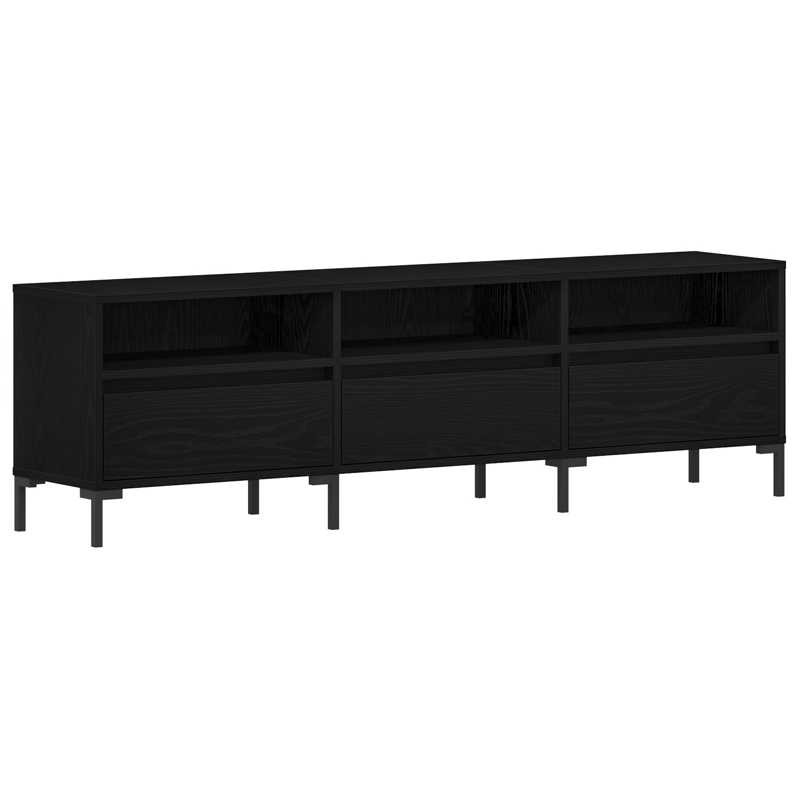 Dulap TV, stejar negru, 150x30x44,5 cm, lemn prelucrat — imaginea 2