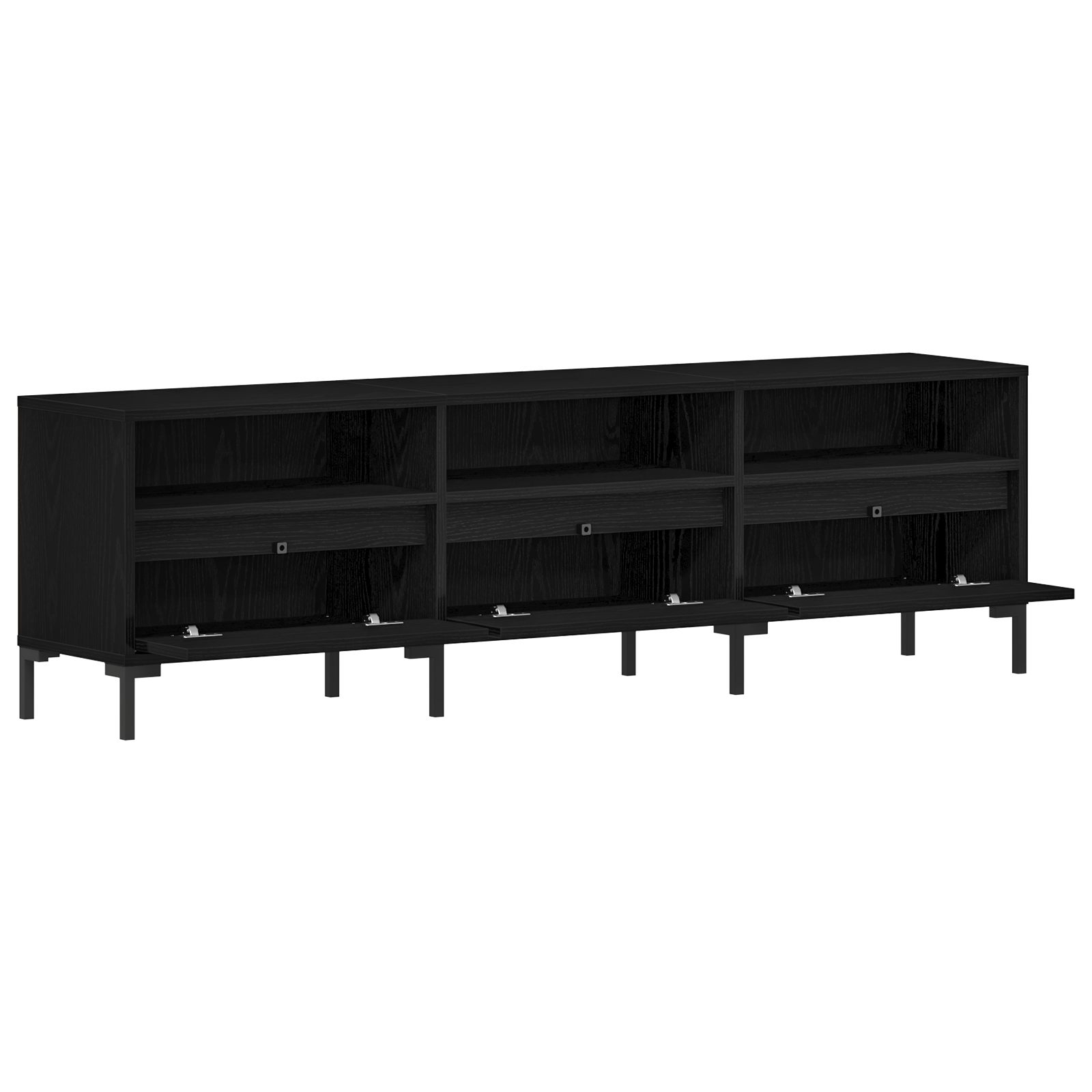 Dulap TV, stejar negru, 150x30x44,5 cm, lemn prelucrat — imaginea 5