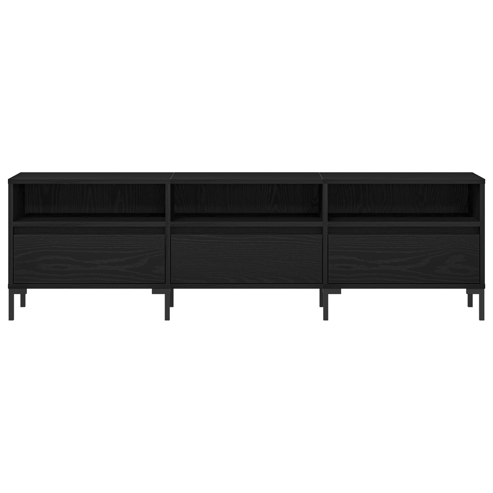 Dulap TV, stejar negru, 150x30x44,5 cm, lemn prelucrat — imaginea 7