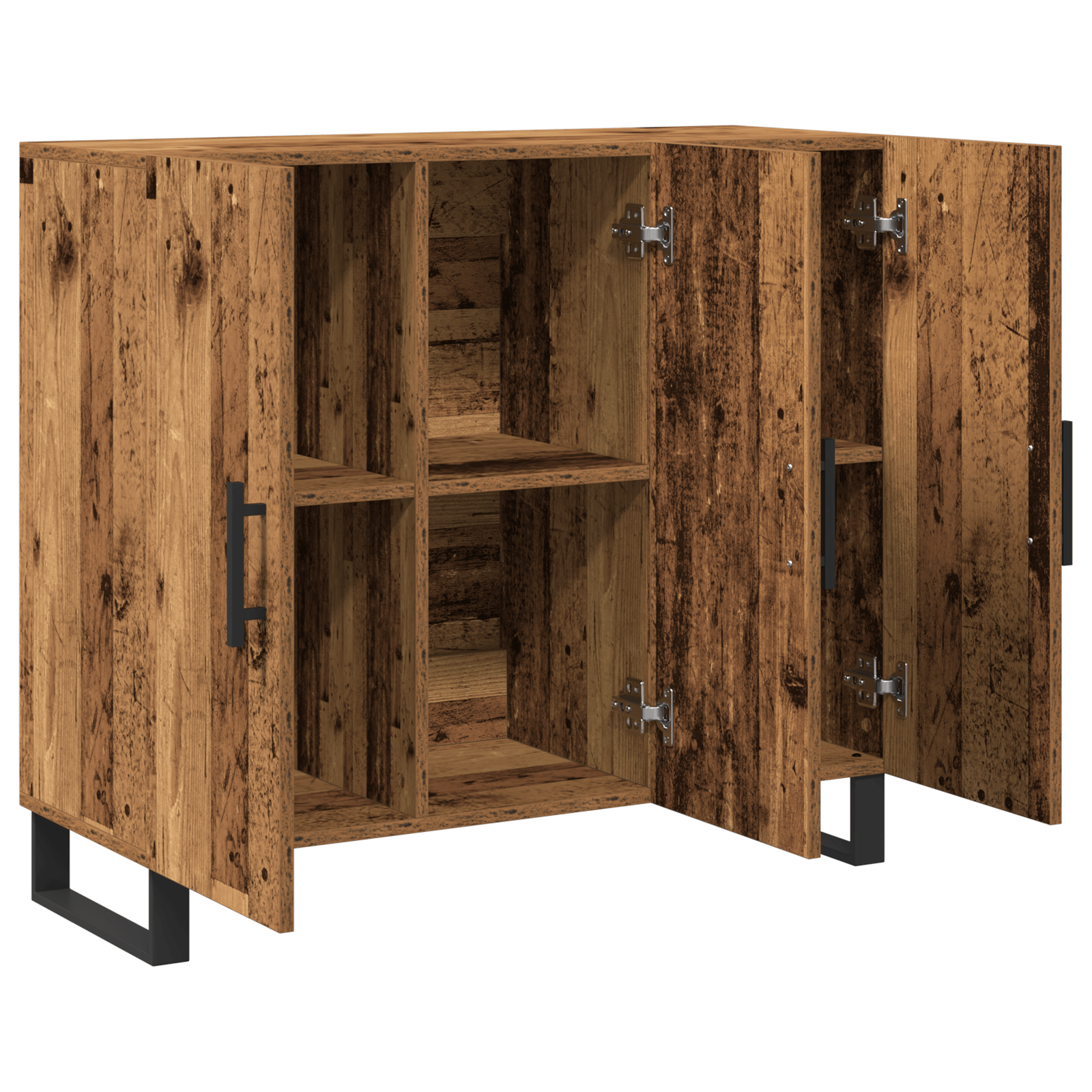 Dulap cu 3 usi, lemn vechi, 90x34x80 cm, lemn prelucrat — imaginea 5