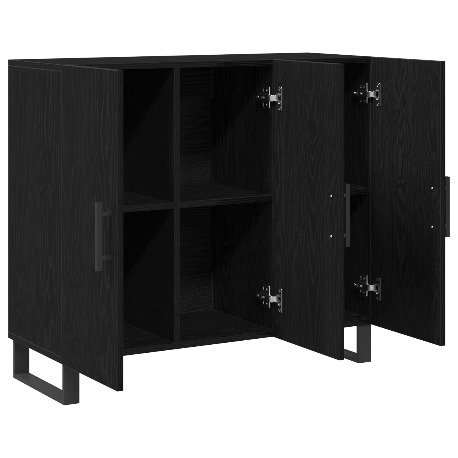 Dulap cu 3 usi, stejar negru, 90x34x80 cm, lemn prelucrat — imaginea 5