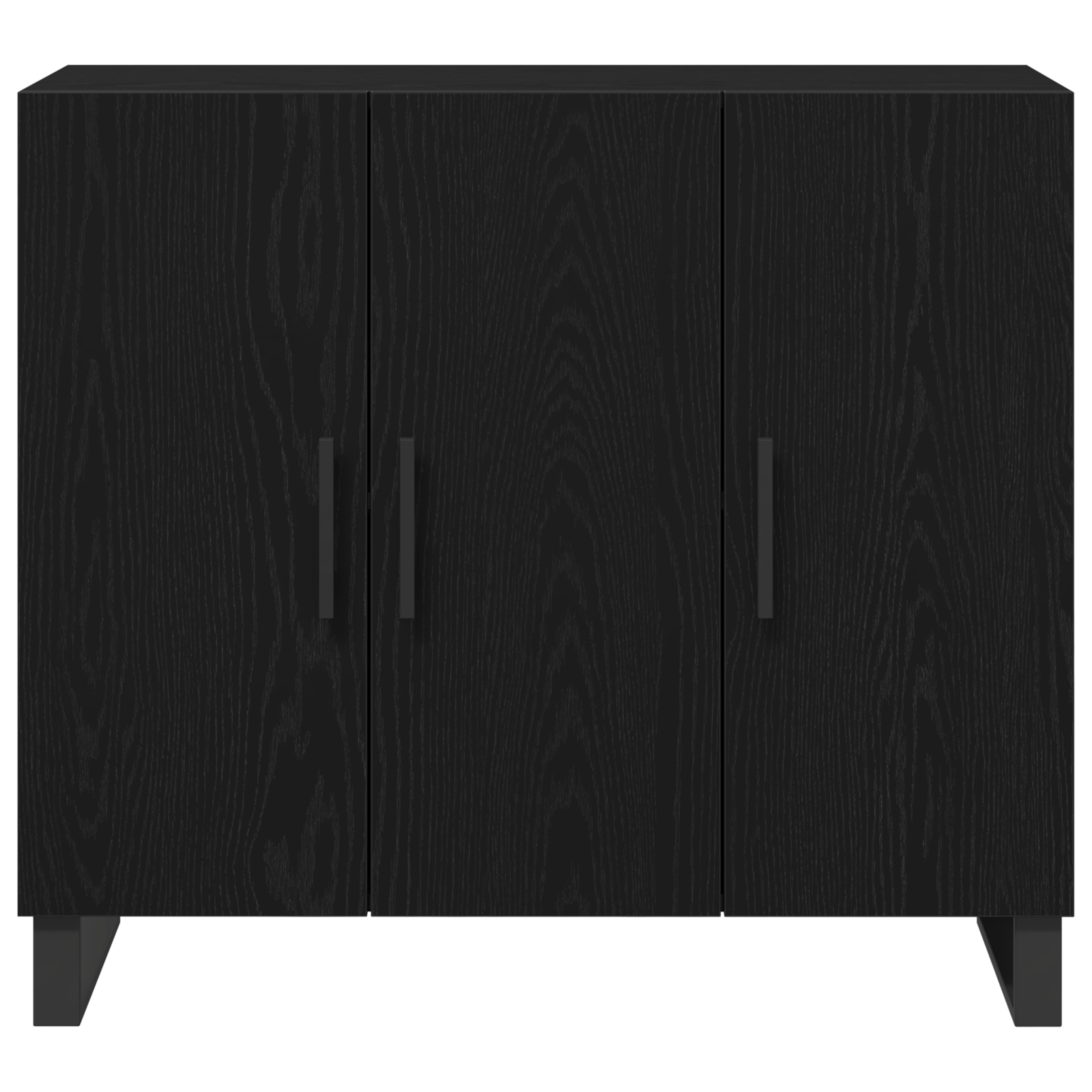 Dulap cu 3 usi, stejar negru, 90x34x80 cm, lemn prelucrat — imaginea 6
