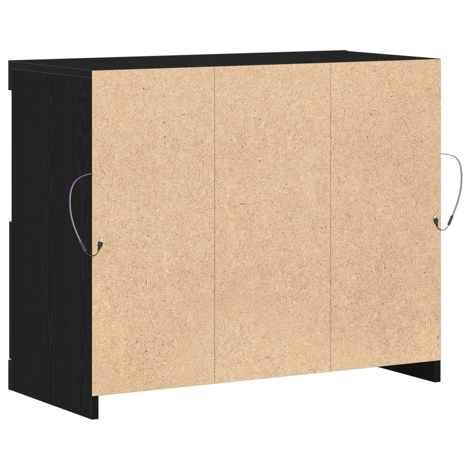 Dulap cu lumini LED, stejar negru, 81x37x67 cm — imaginea 5