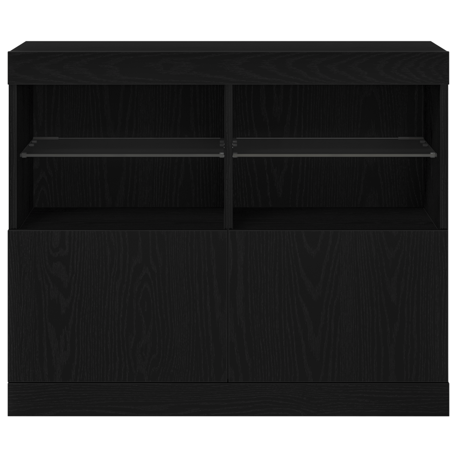 Dulap cu lumini LED, stejar negru, 81x37x67 cm — imaginea 6