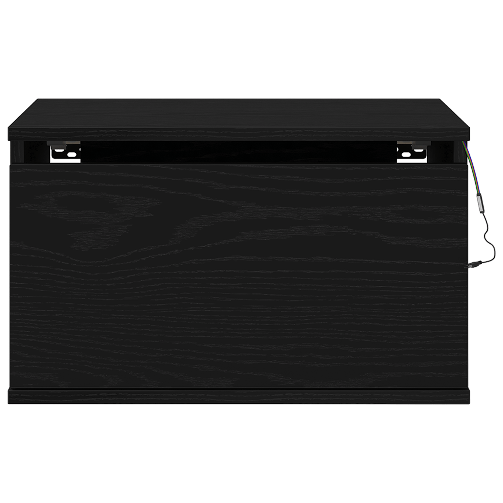 Noptiere cu LED-uri, de perete, 2 buc., stejar negru — imaginea 8