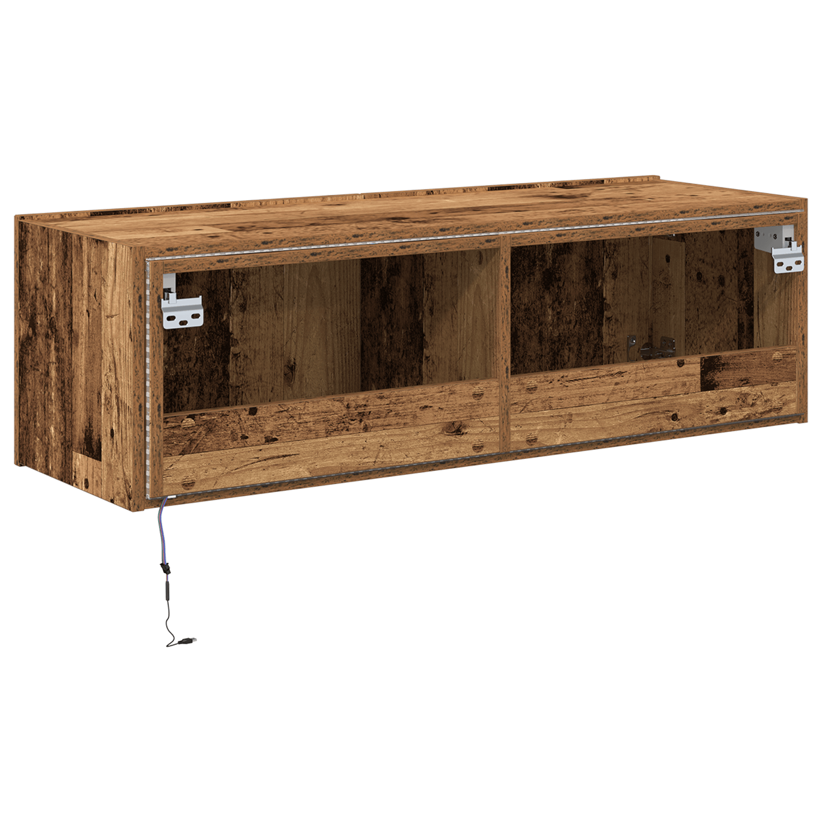 Dulap de perete cu LED-uri, lemn vechi, 100x35x31 cm — imaginea 9