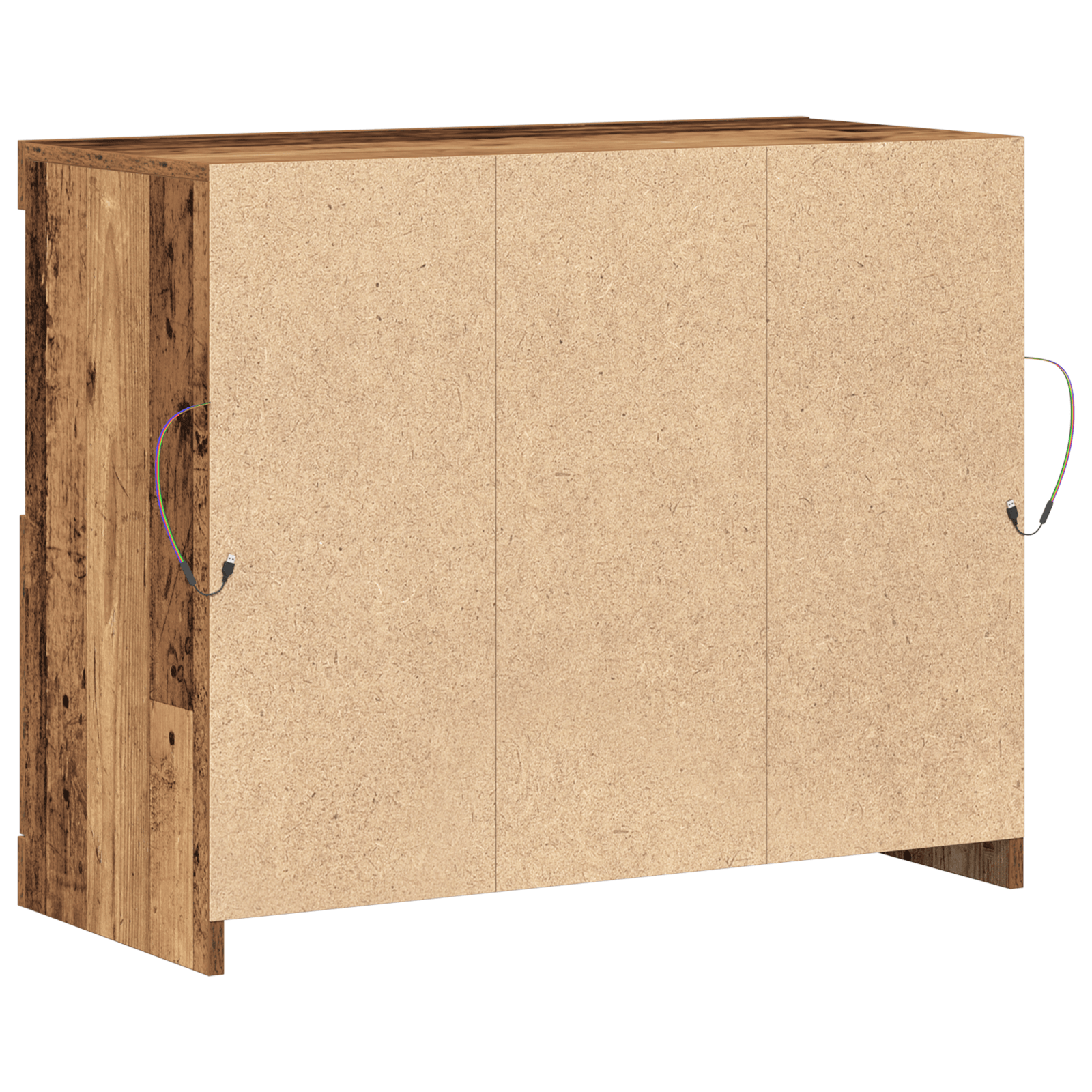 Dulap cu lumini LED, lemn vechi, 81x37x67 cm — imaginea 5