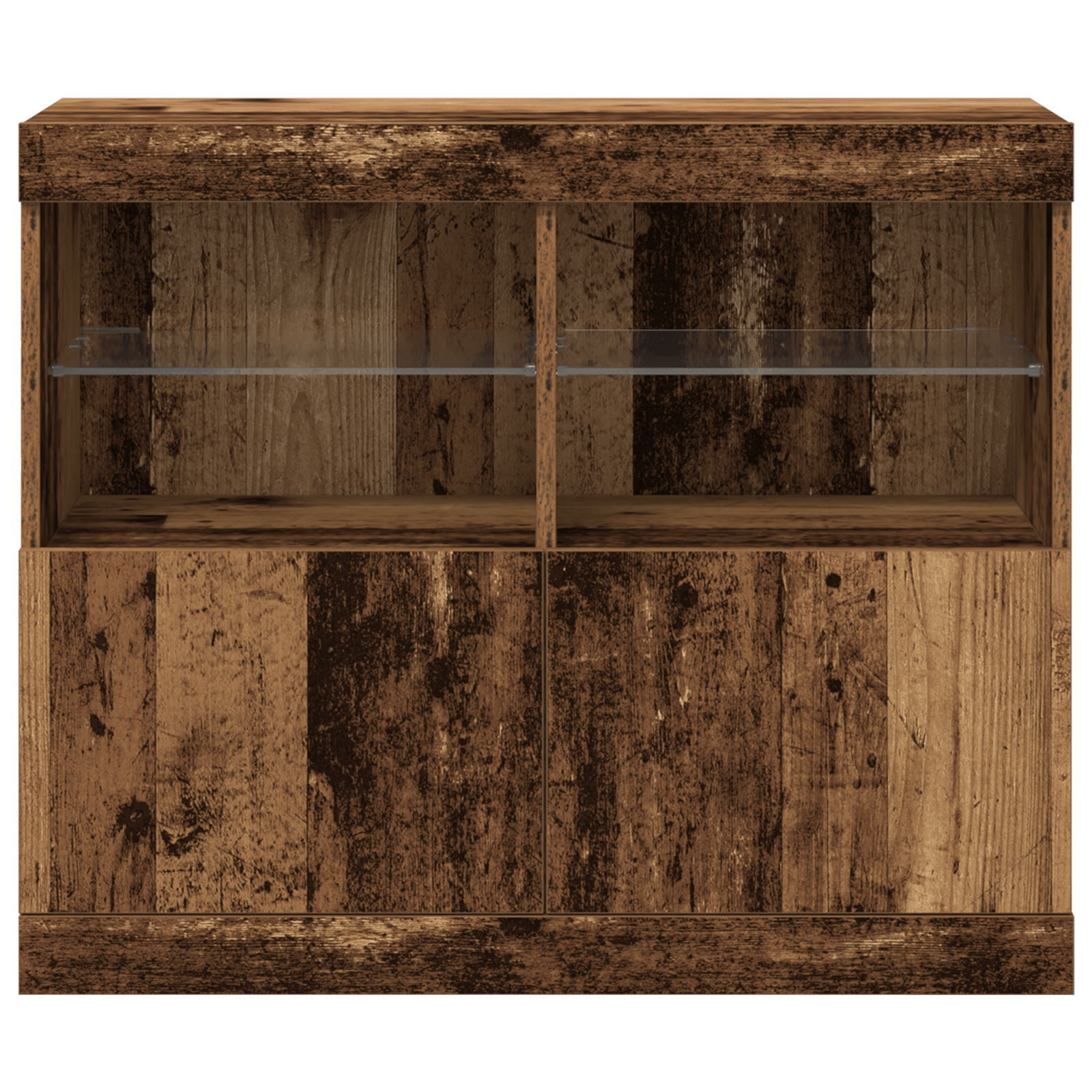 Dulap cu lumini LED, lemn vechi, 81x37x67 cm — imaginea 6