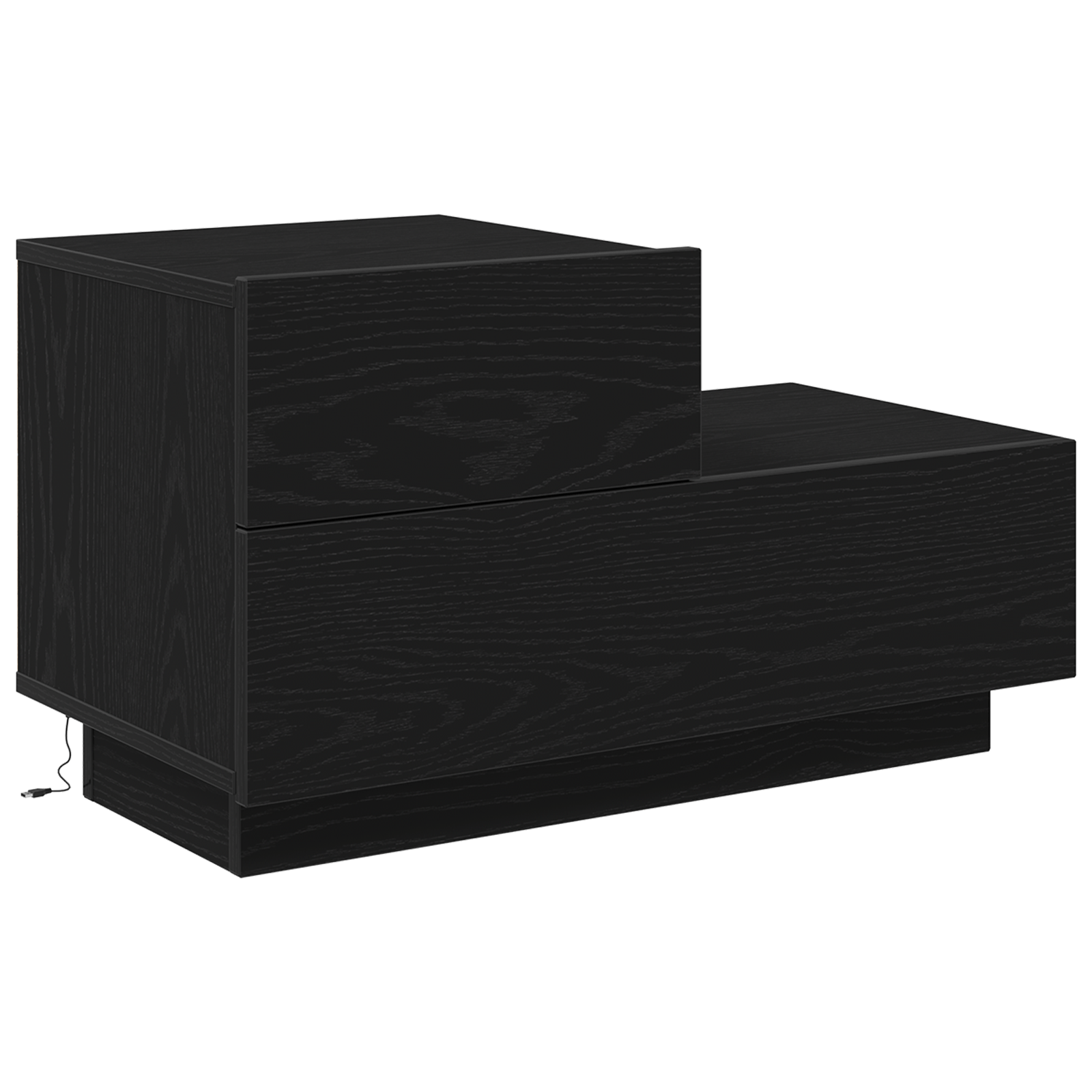 Noptiera cu LED-uri, stejar negru, 100x36x49 cm — imaginea 2