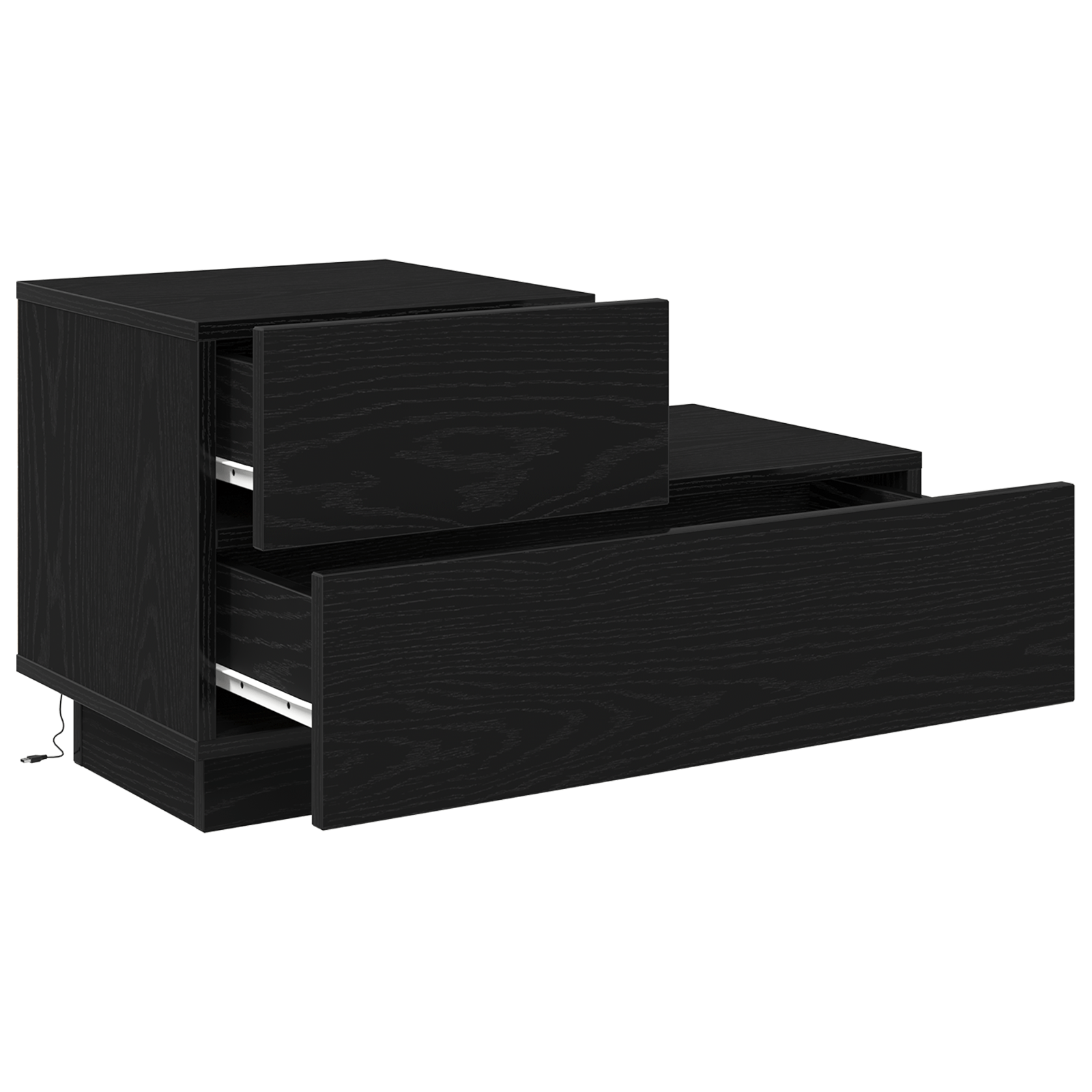 Noptiera cu LED-uri, stejar negru, 100x36x49 cm — imaginea 5