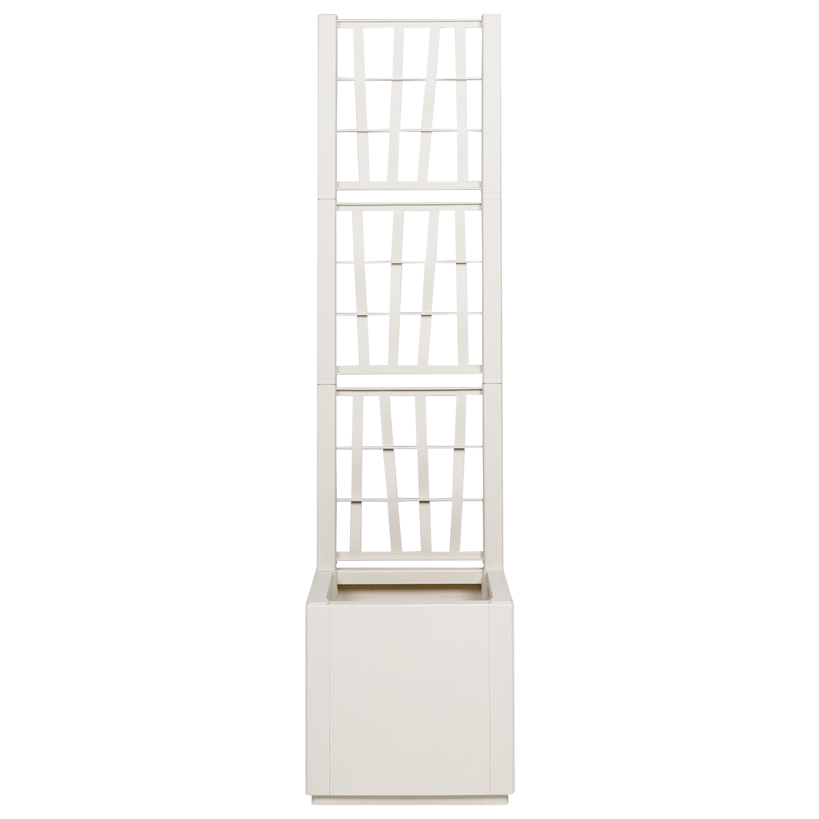 Jardiniera de gradina cu spalier, alb, 36x36x140 cm, PP — imaginea 4