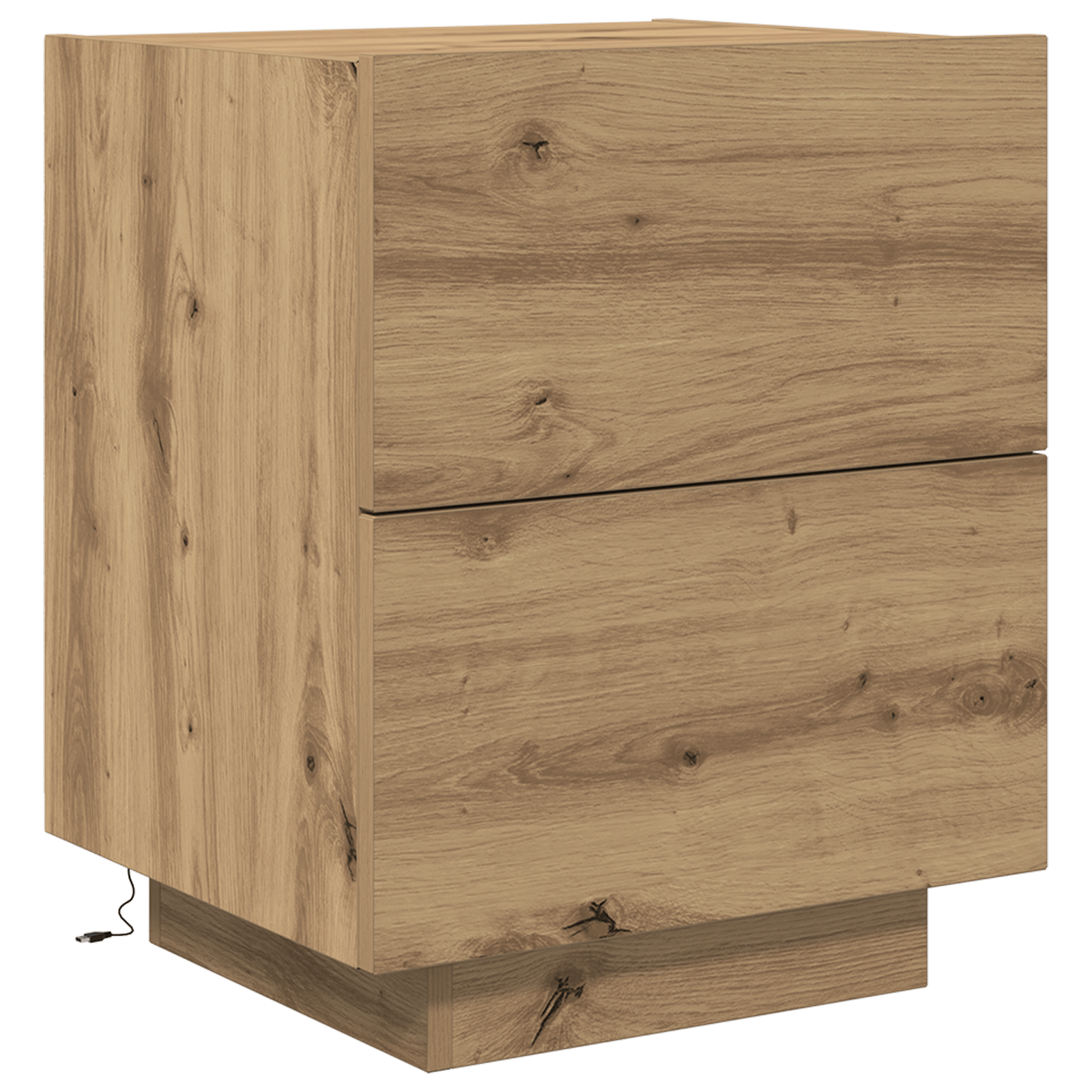 Noptiera cu LED-uri, stejar artizanal, 45x40x55 cm — imaginea 2