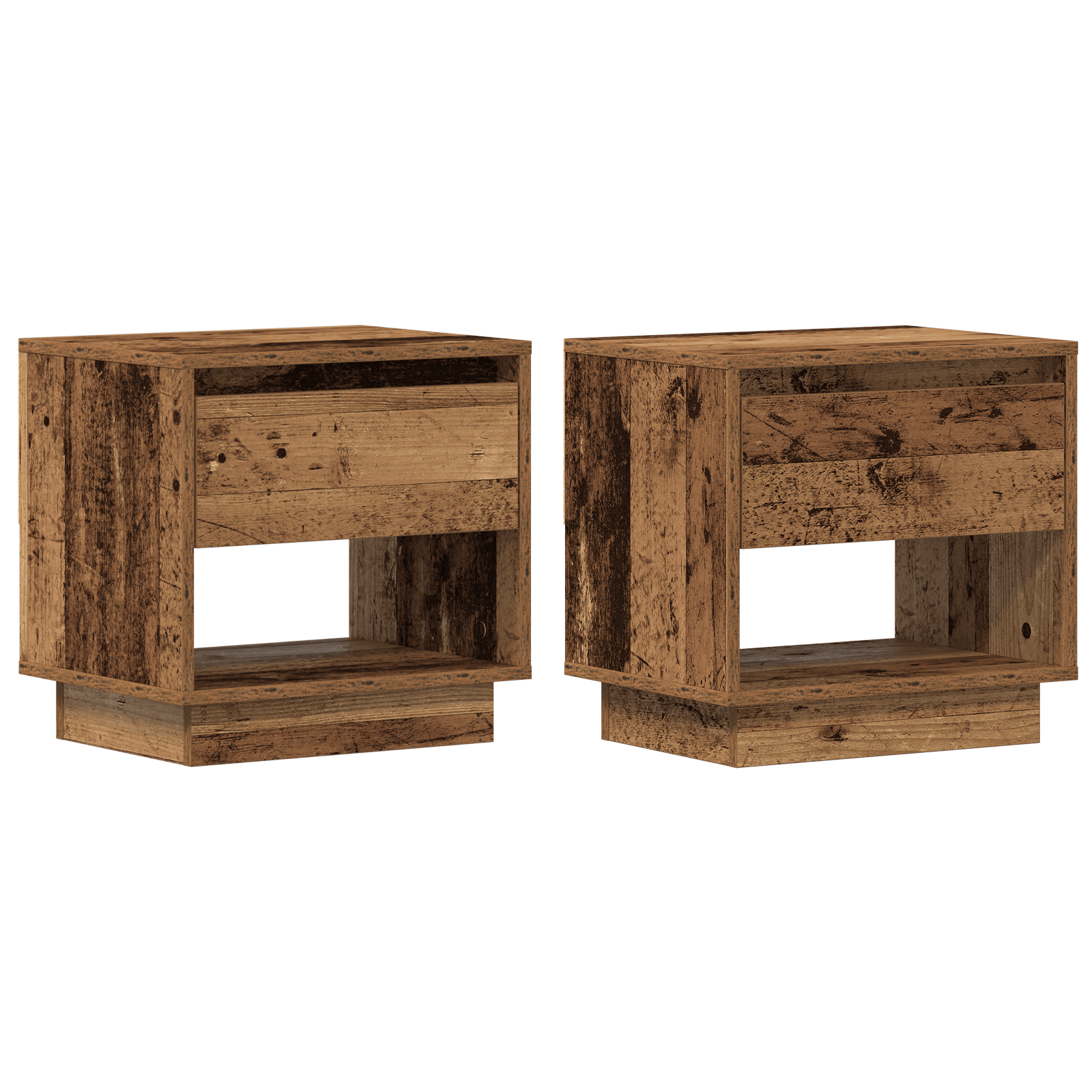 Noptiere, 2 buc., lemn vechi, 45x34x45 cm, lemn prelucrat — imaginea 2