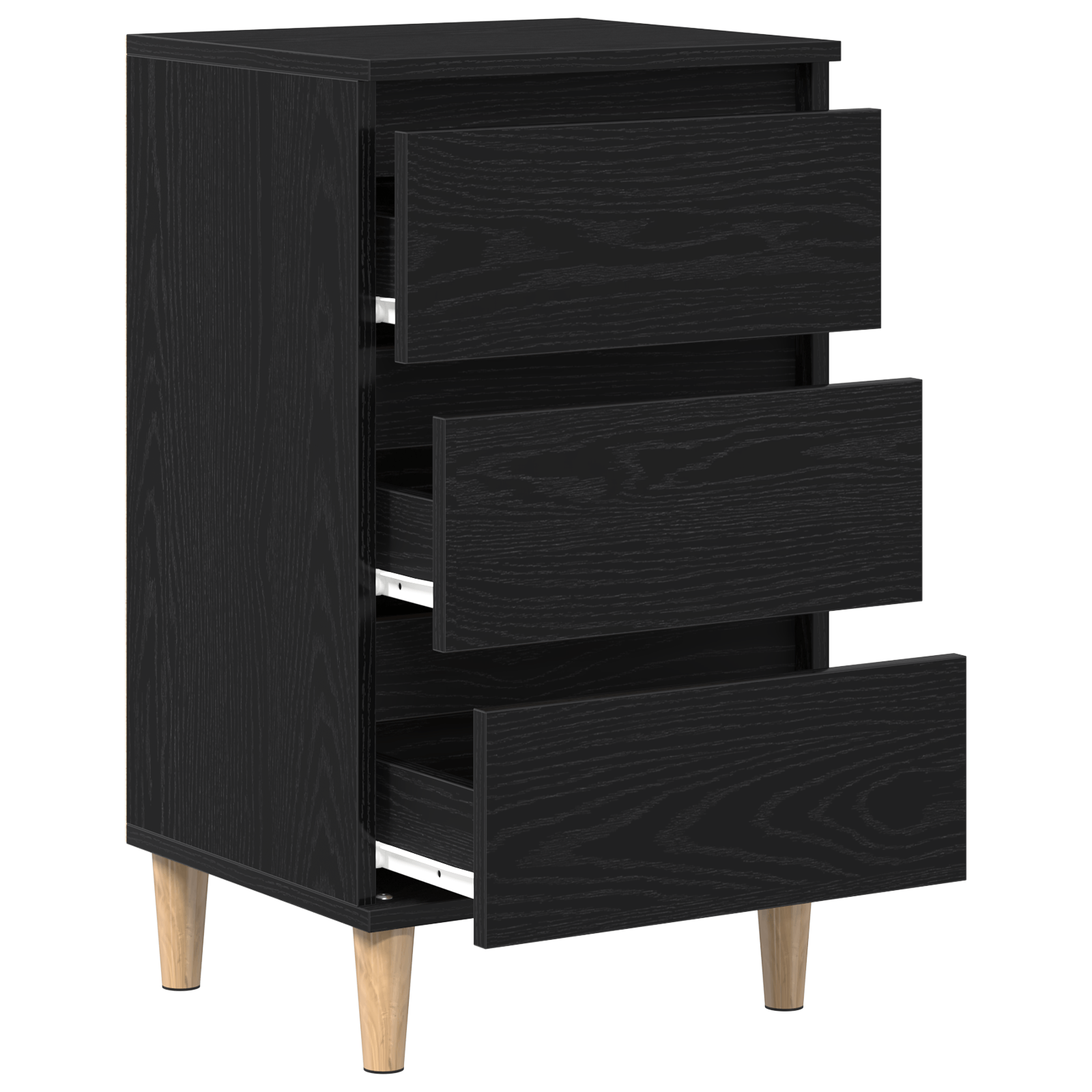 Noptiera, stejar negru, 40x35x70 cm, lemn prelucrat — imaginea 5