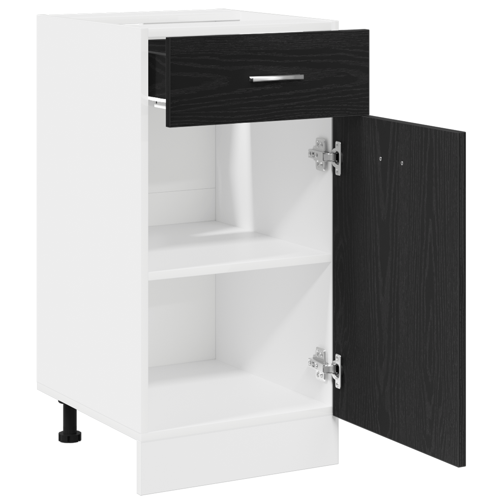 Dulap cu Sertar Inferior - Stejar Negru, 40x46x81.5 cm, Fabricat din Lemn Prelucrat — imaginea 5
