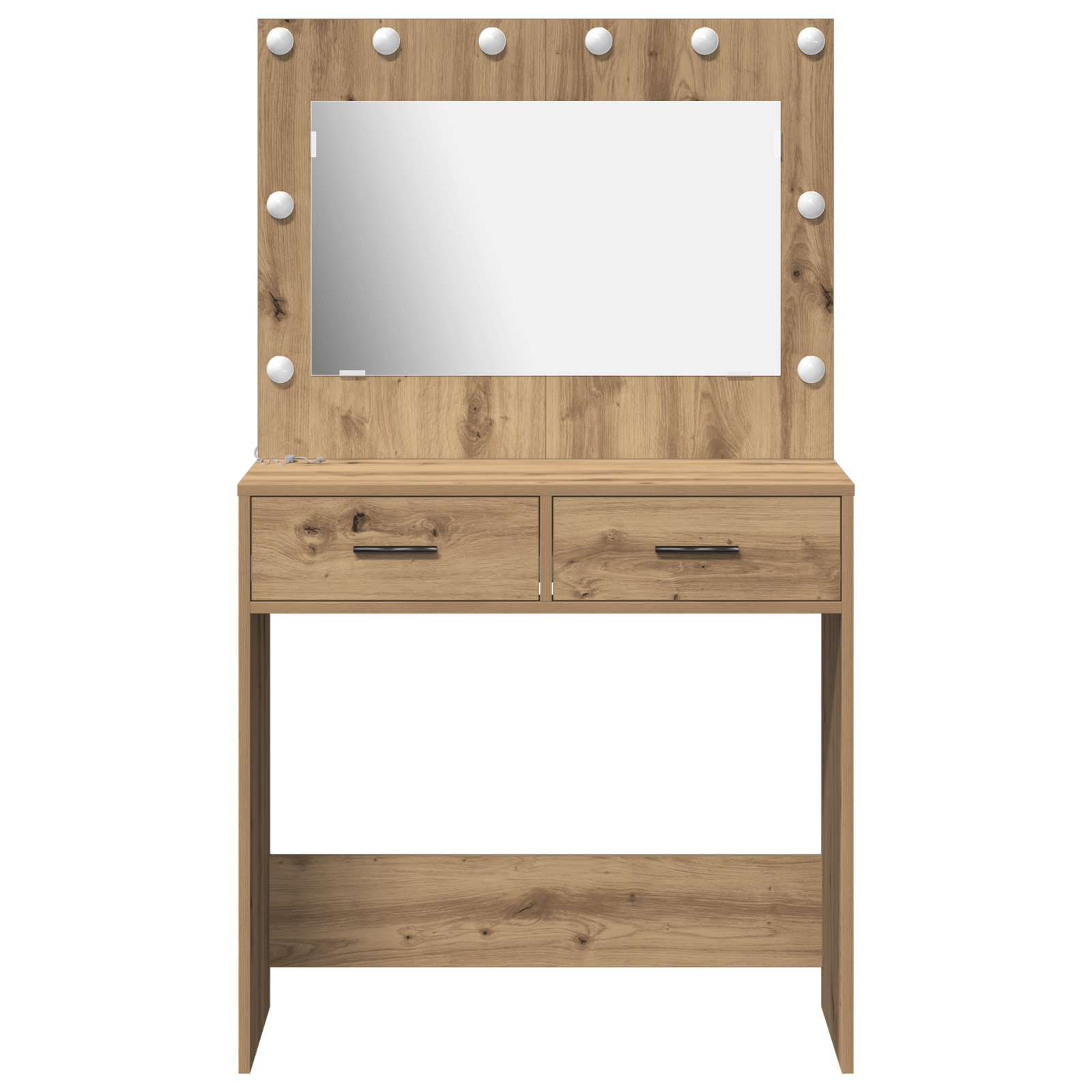 Masa de toaleta cu lumini LED, stejar artizanal, 78,5x41x135 cm — imaginea 5