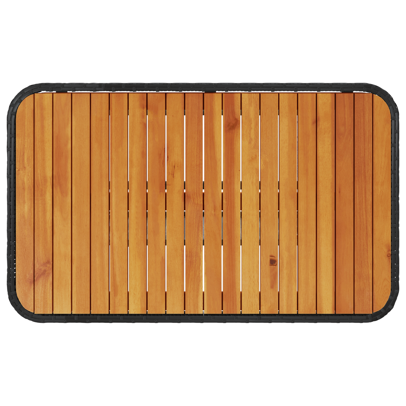 Set mobilier gradina, 3 piese, perne negre, poliratan & acacia — imaginea 9