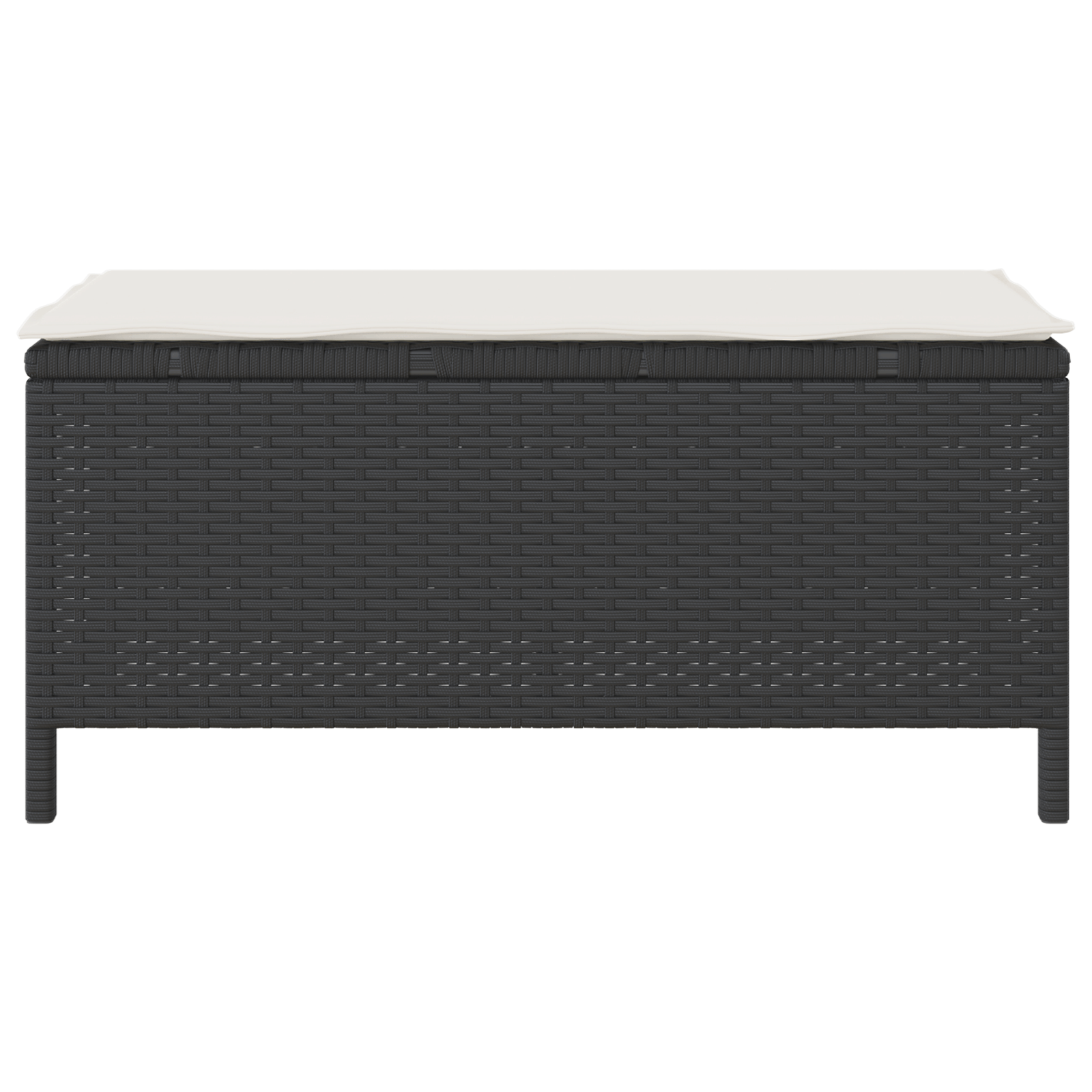 Set mobilier gradina, 3 piese, perne negre, poliratan & acacia — imaginea 8