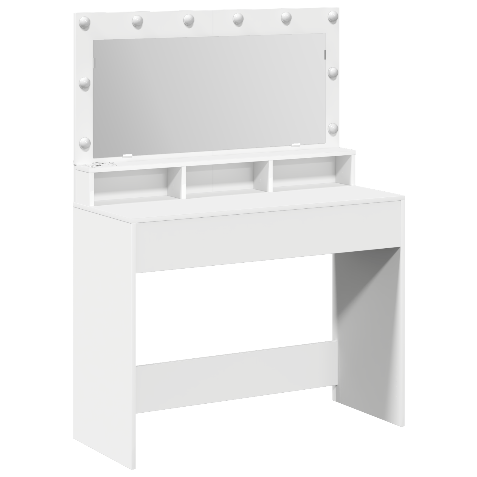 Masa de toaleta cu lumini LED, alb, 100x41x135 cm — imaginea 2