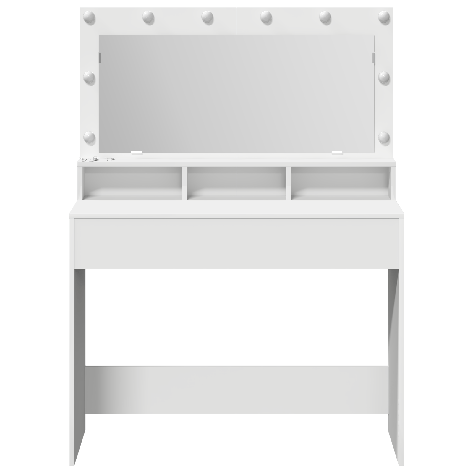 Masa de toaleta cu lumini LED, alb, 100x41x135 cm — imaginea 4