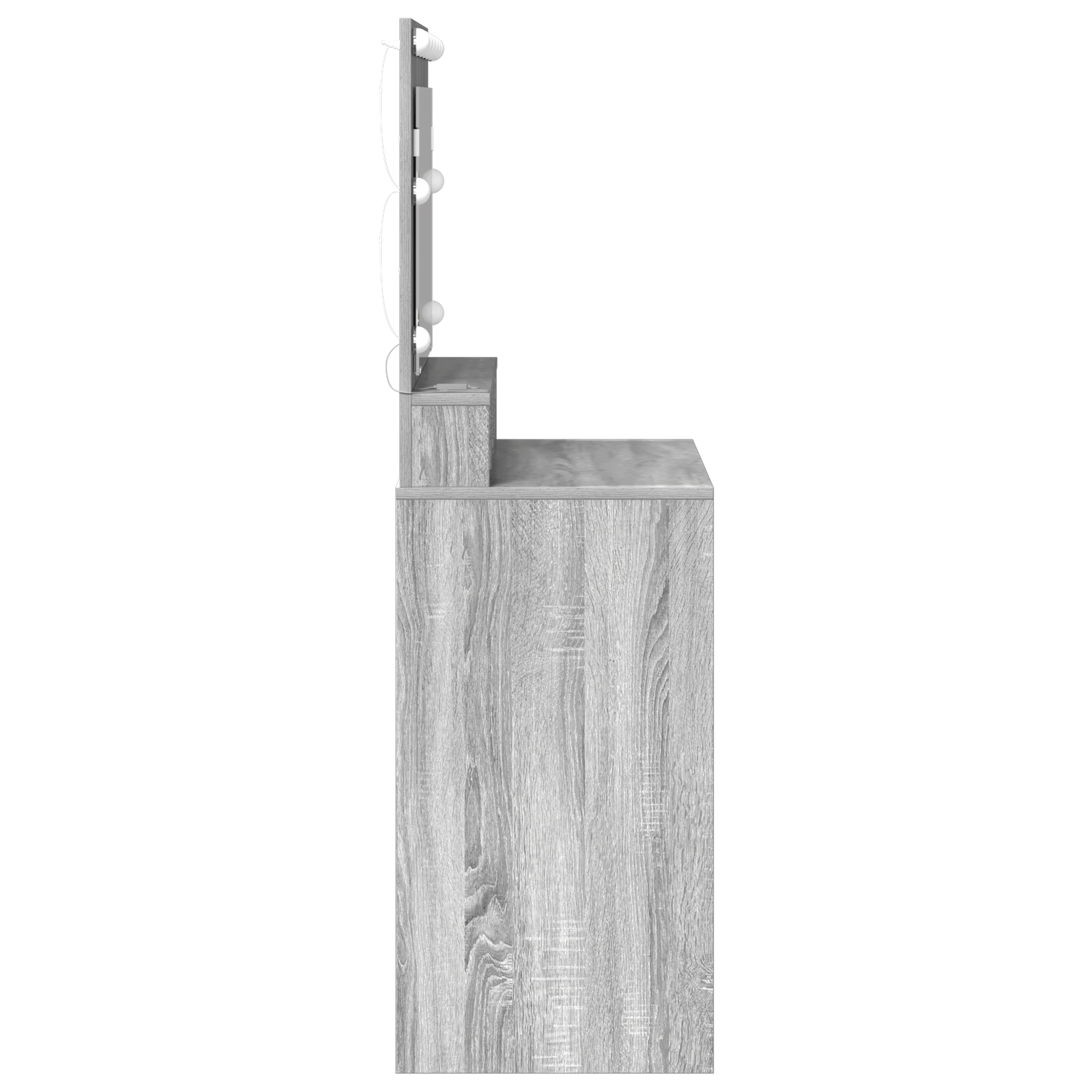 Masa de toaleta cu lumini LED, gri sonoma, 79x41x135 cm — imaginea 5