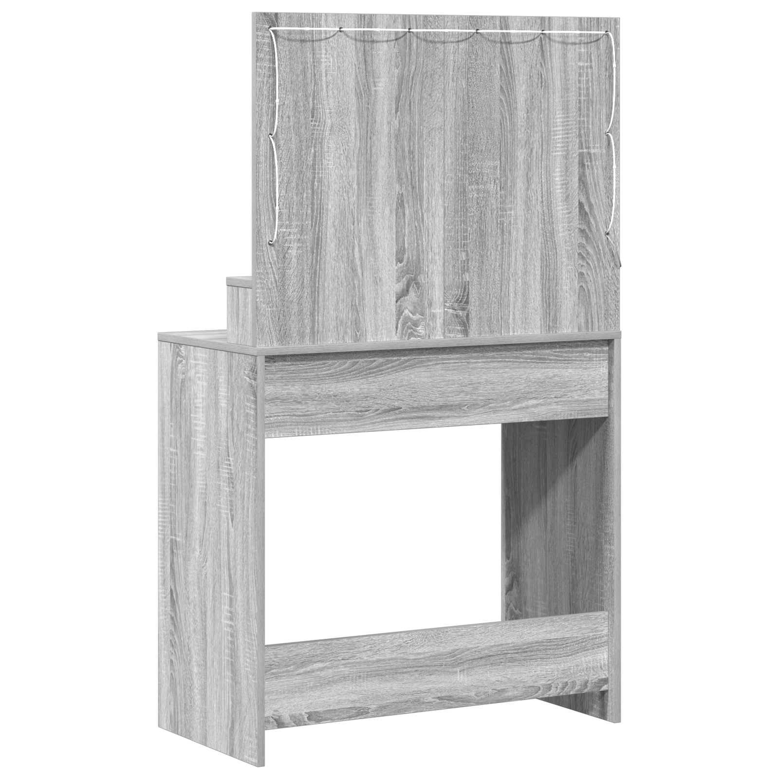 Masa de toaleta cu lumini LED, gri sonoma, 79x41x135 cm — imaginea 6
