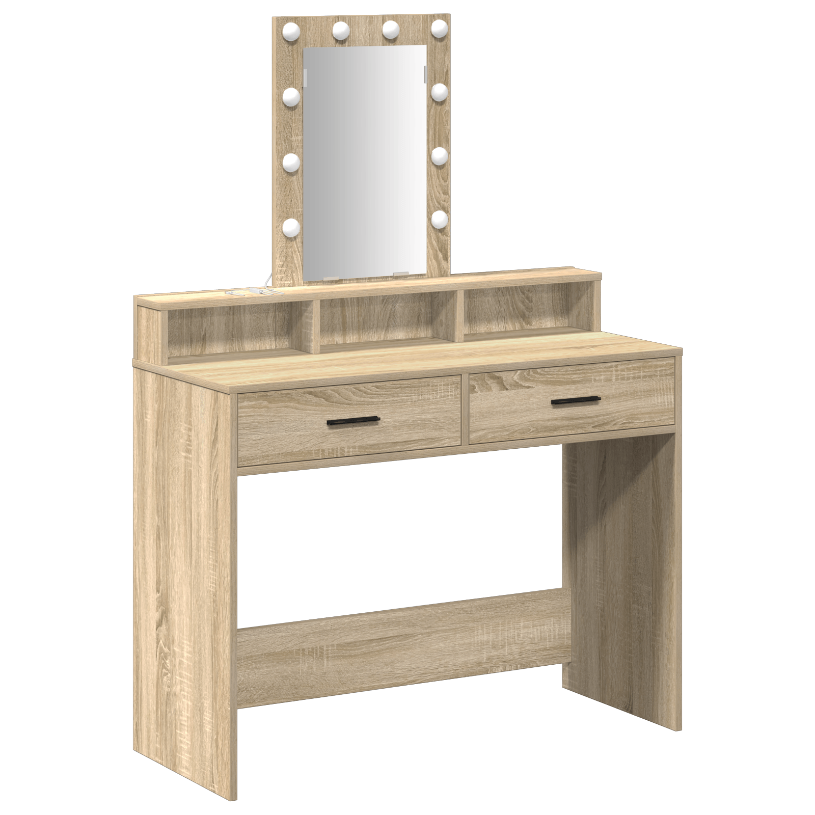 Masa de toaleta cu lumini LED Sonoma Oak 100x41x140 cm — imaginea 2