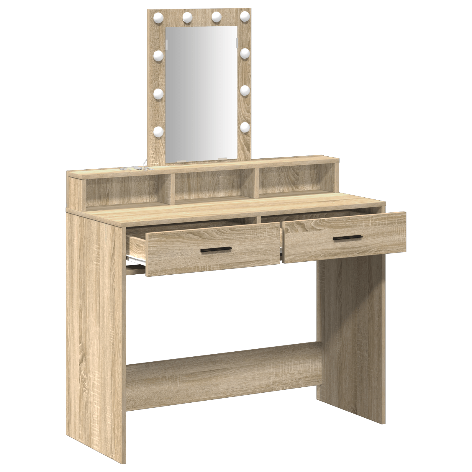 Masa de toaleta cu lumini LED Sonoma Oak 100x41x140 cm — imaginea 4