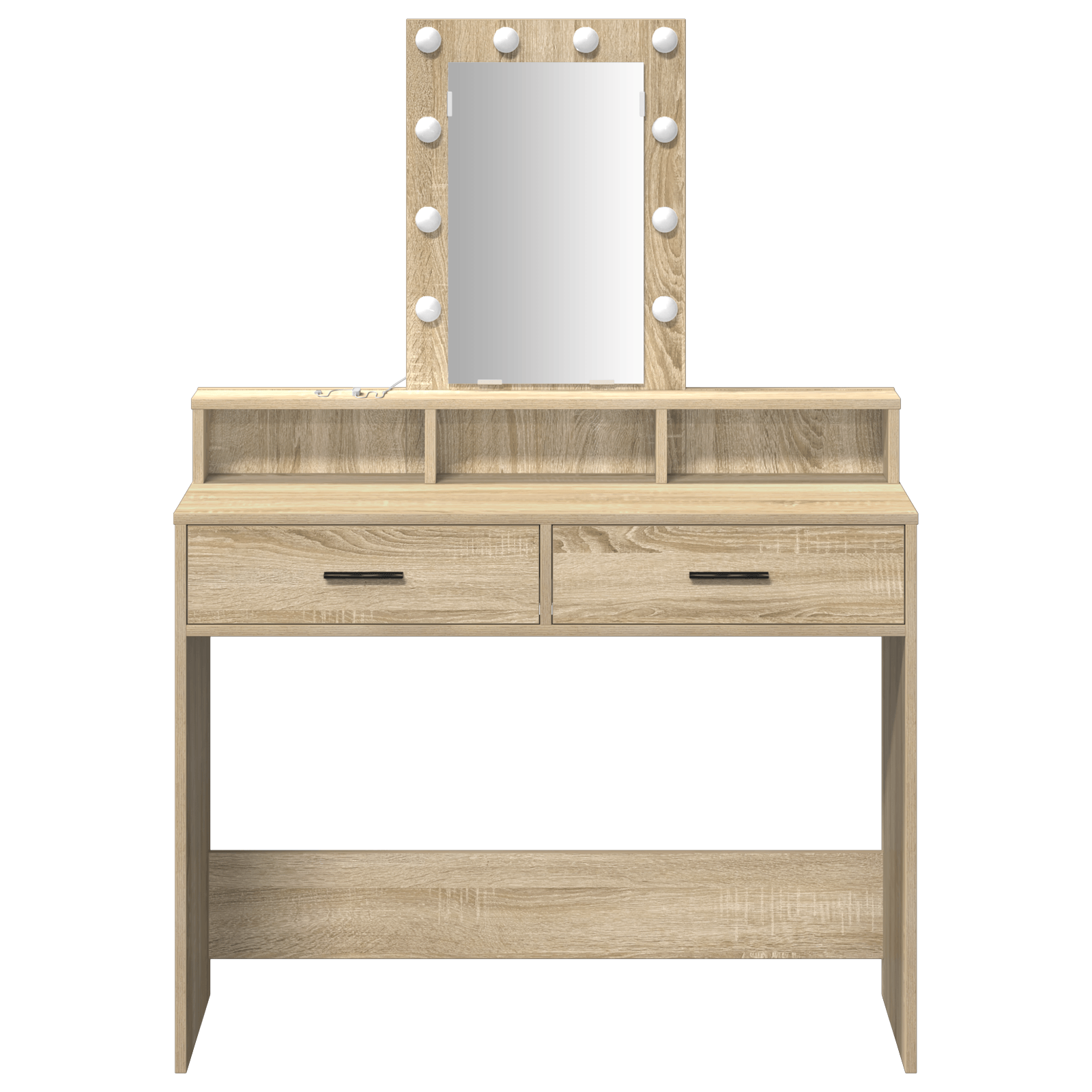 Masa de toaleta cu lumini LED Sonoma Oak 100x41x140 cm — imaginea 5