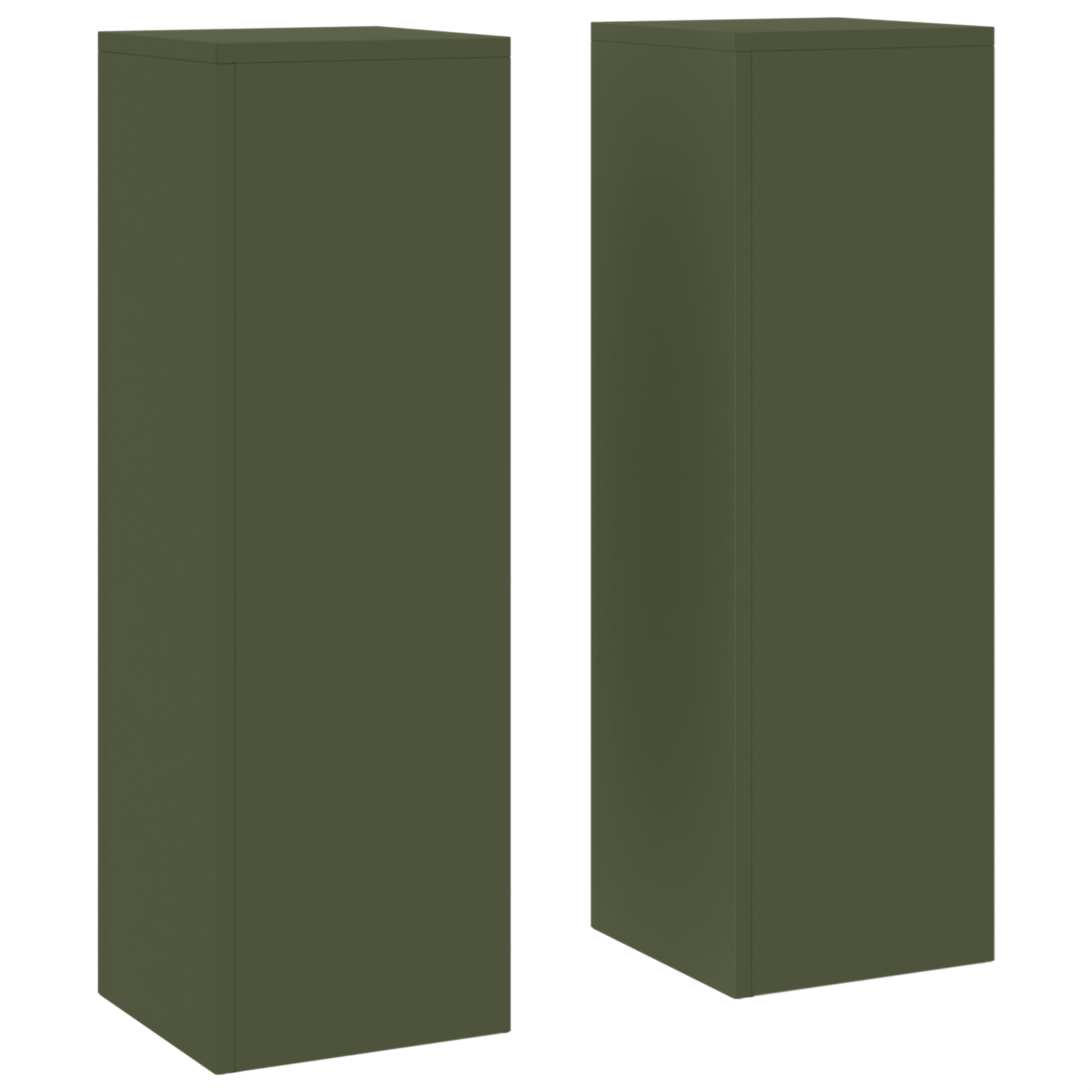 Suporturi plante pilon exterior 2 buc. oliv 24x24x75 cm otel — imaginea 2