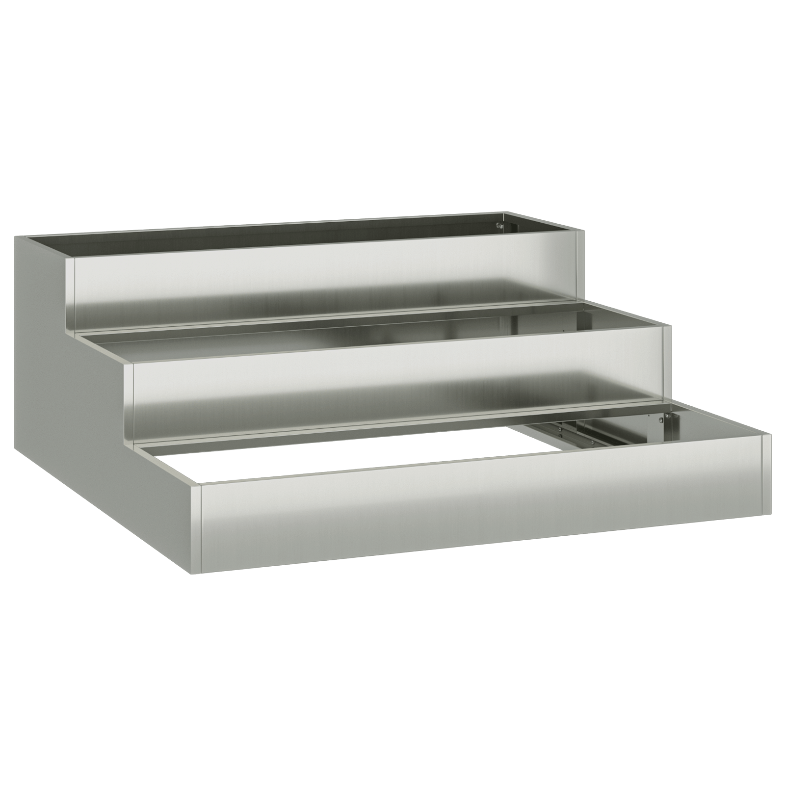 Ghiveci de gradina cu 3 niveluri 90x90x35 cm Otel galvanizat — imaginea 2