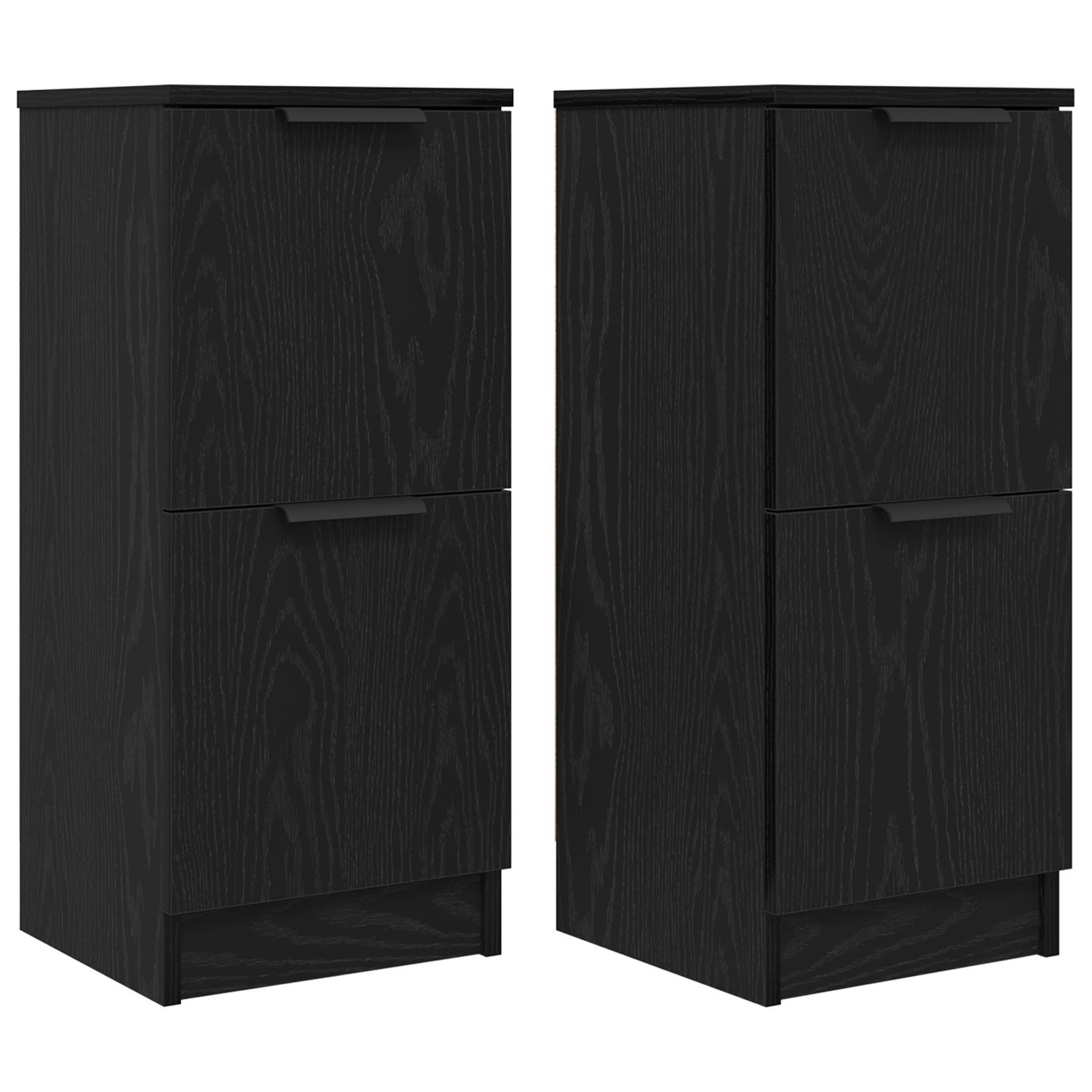 Bufete 2 buc in Stejar Negru, 30x30x70 cm, Fabricat din Lemn Prelucrat — imaginea 2