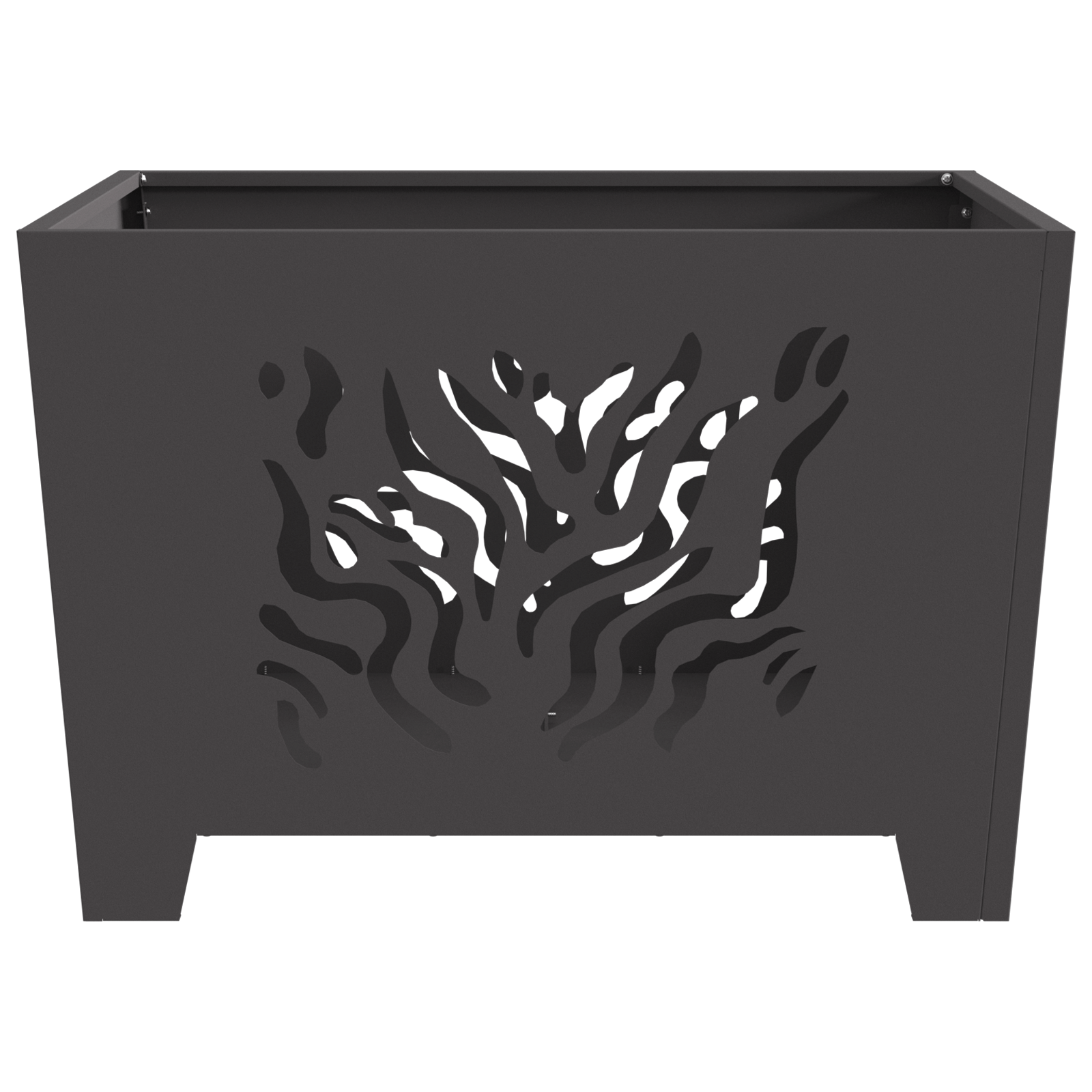 Vatra de foc, negru, patrata, 60x60x40 cm, otel — imaginea 4