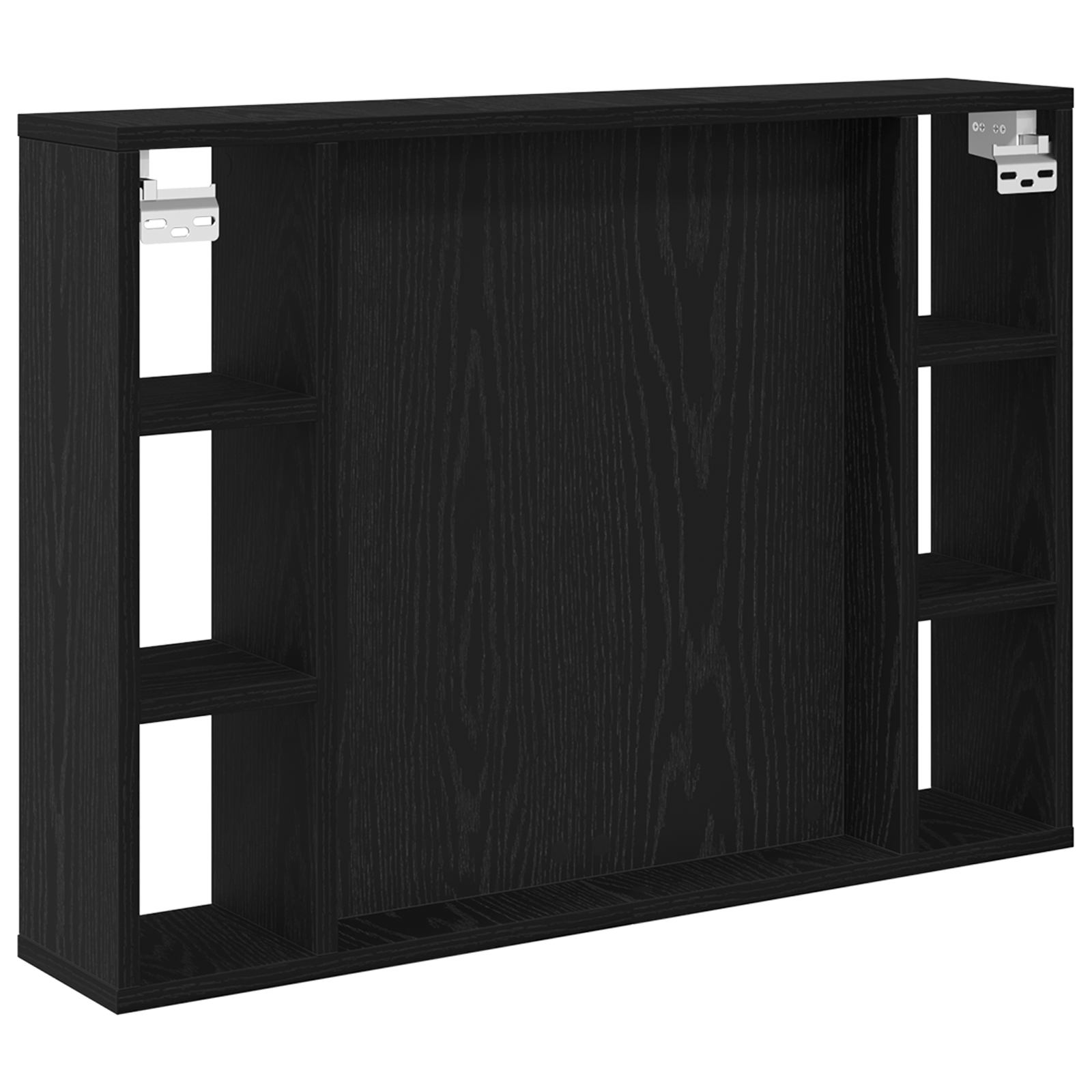 sertar cu oglinda LED - Stejar negru - 76x15x55 cm - Fabricat din lemn prelucrat — imaginea 5