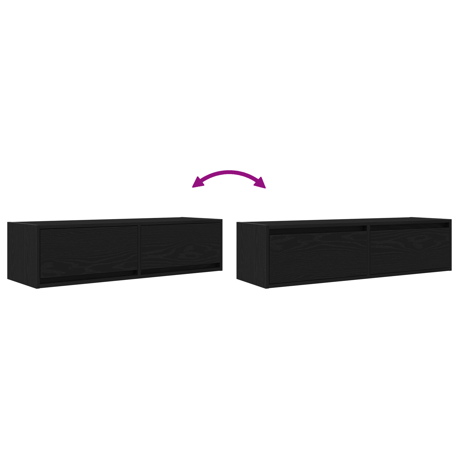 Dulap TV, stejar negru, 100x31x25,5 cm, lemn prelucrat — imaginea 12