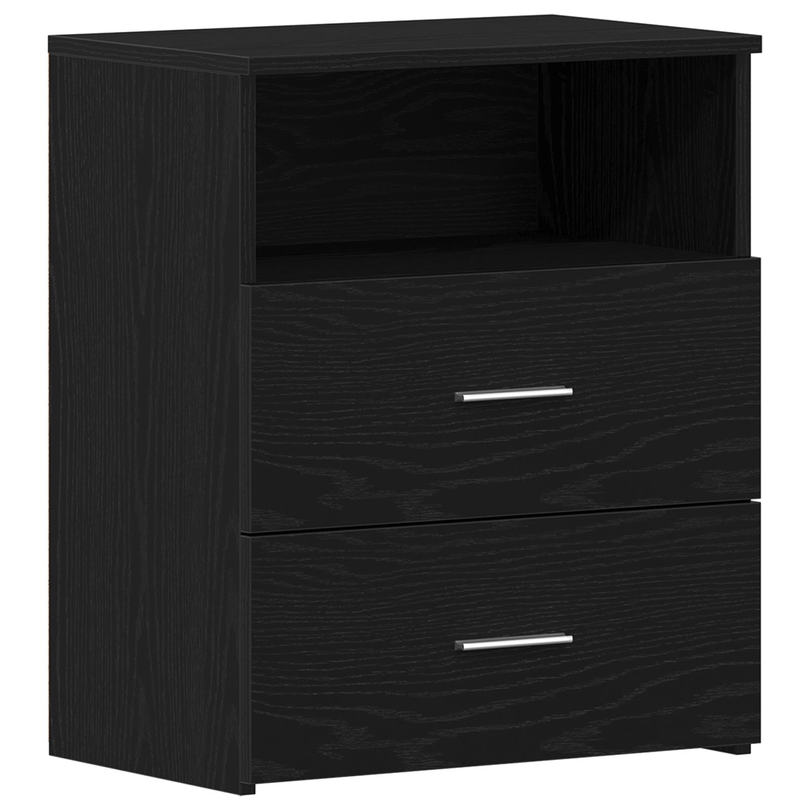 Noptierea Negru Stejar 50x32x60cm din lemn prelucrat — imaginea 2