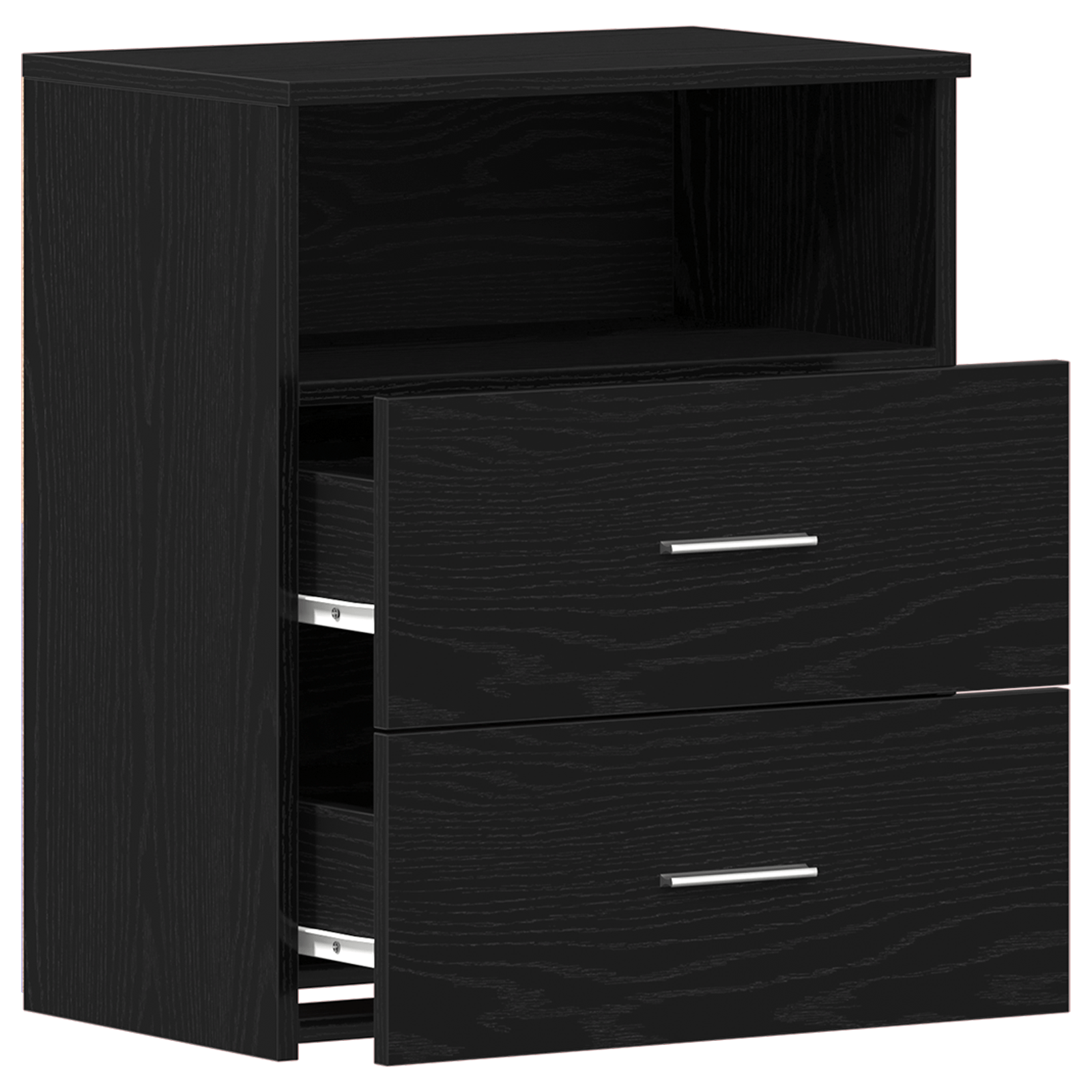 Noptierea Negru Stejar 50x32x60cm din lemn prelucrat — imaginea 5