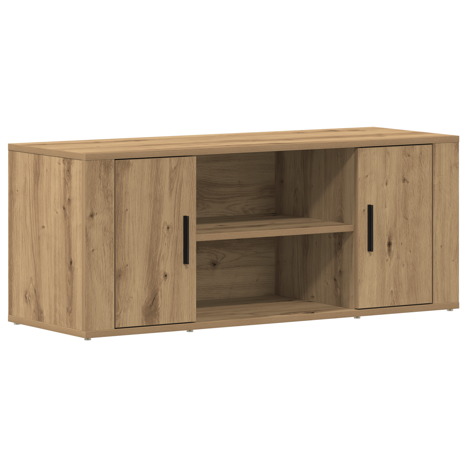 Dulap TV, stejar artizanal, 100x35x40 cm, lemn prelucrat — imaginea 2