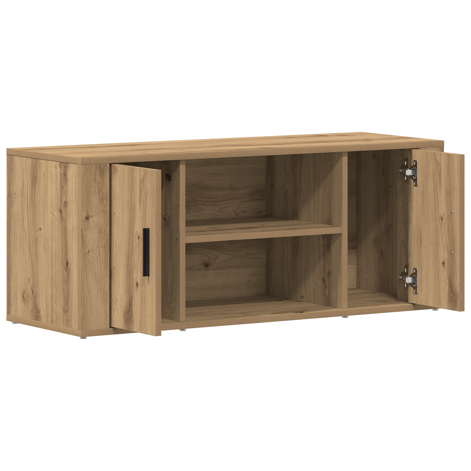 Dulap TV, stejar artizanal, 100x35x40 cm, lemn prelucrat — imaginea 5