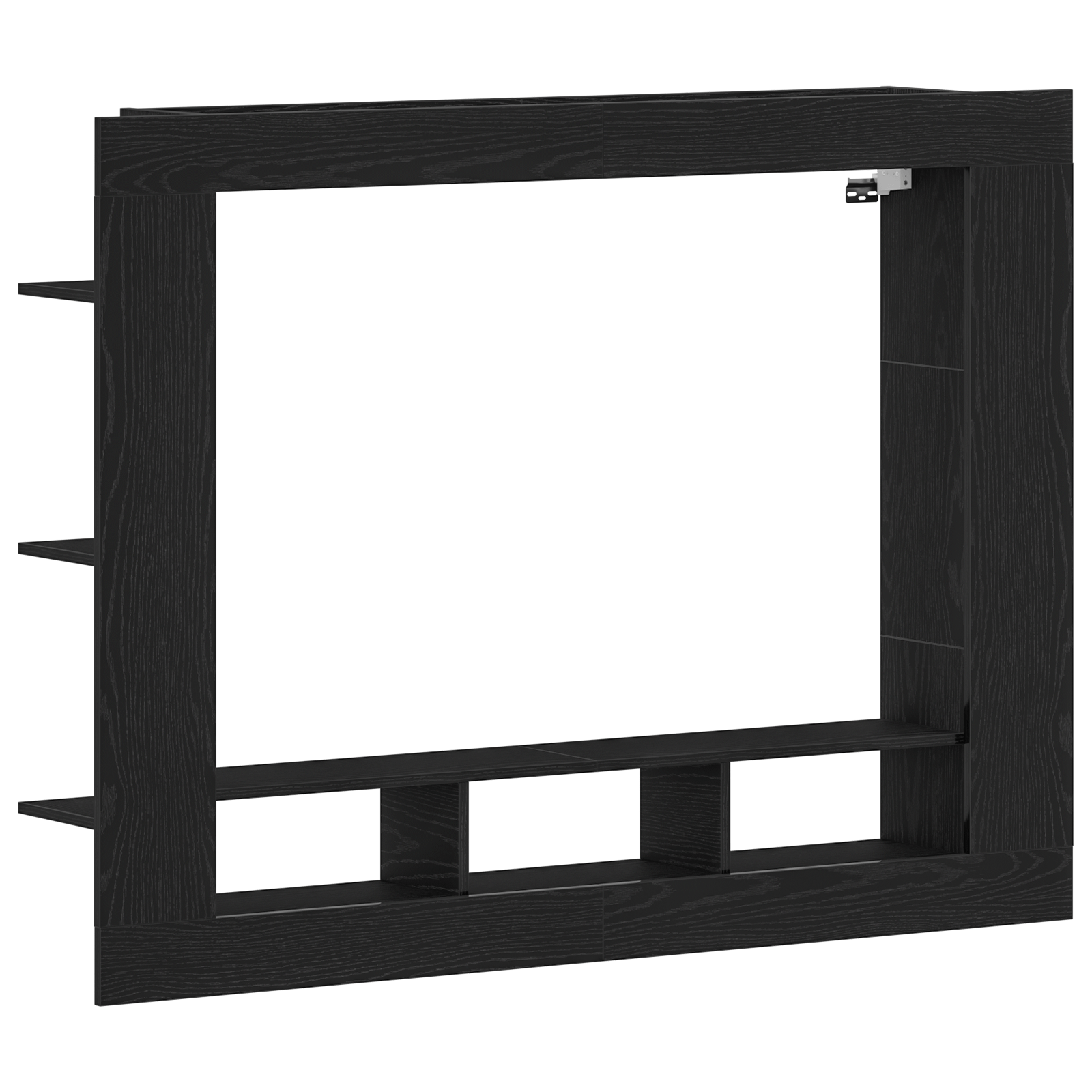 Dulap TV montat pe perete, stejar negru, 152x22x113 cm — imaginea 2