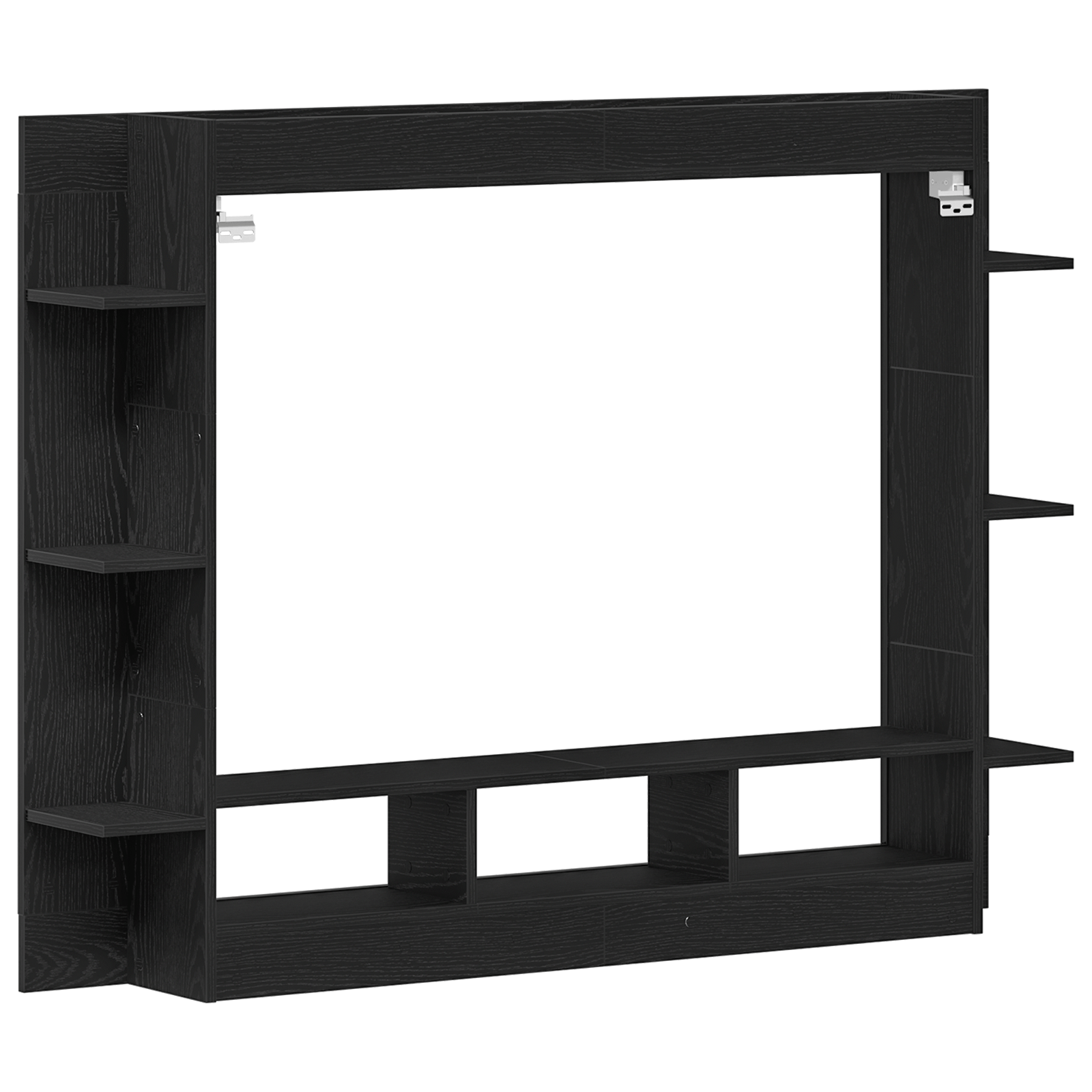 Dulap TV montat pe perete, stejar negru, 152x22x113 cm — imaginea 7