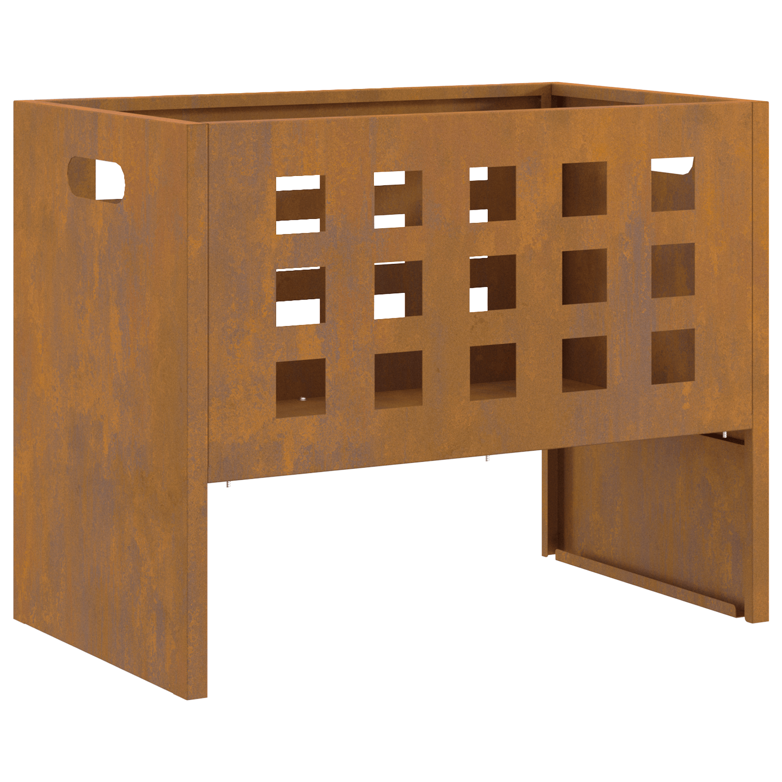 Vatra de foc, dreptunghi, 50x30x40 cm, otel corten — imaginea 5